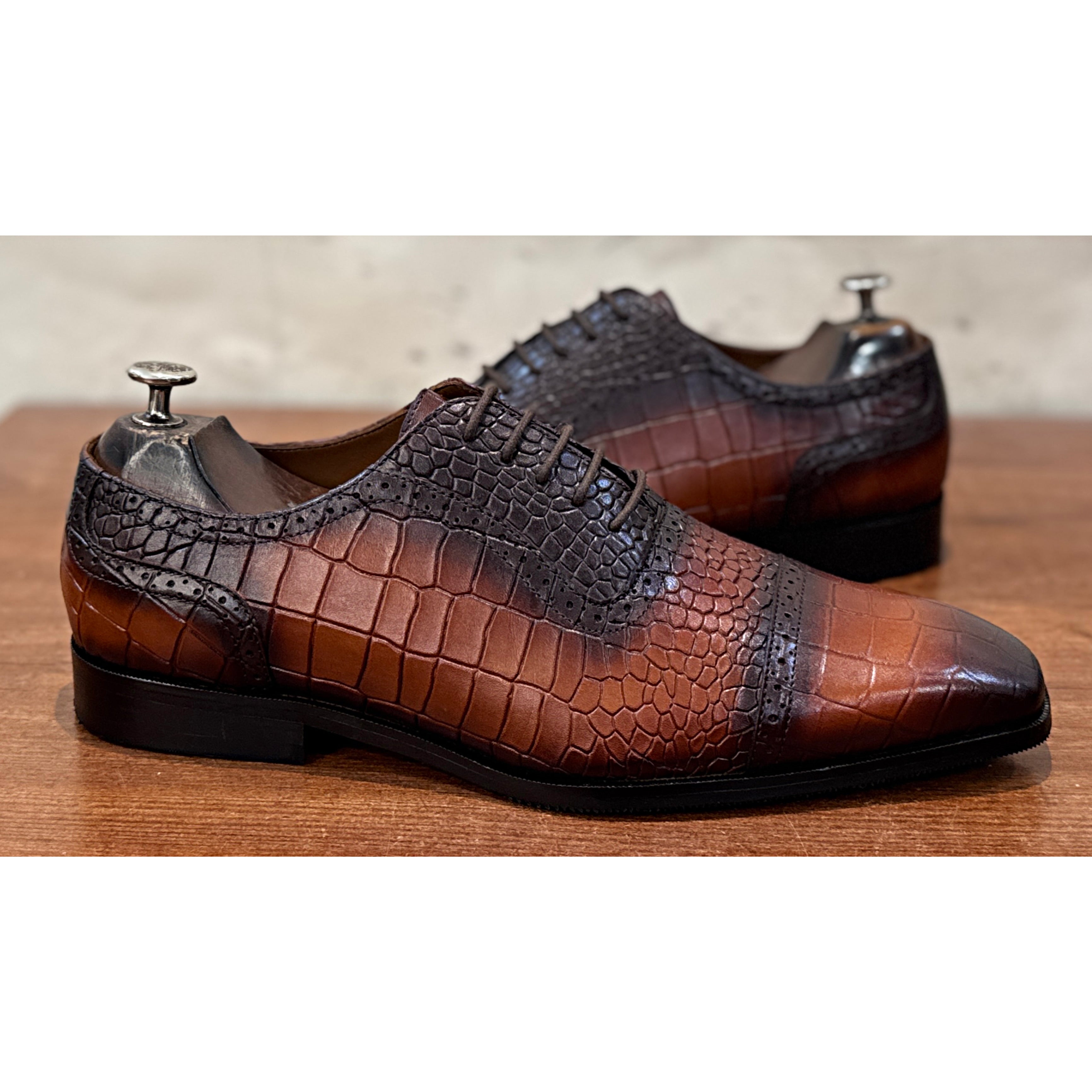 Royal Croc Oxford – Cognac Brown