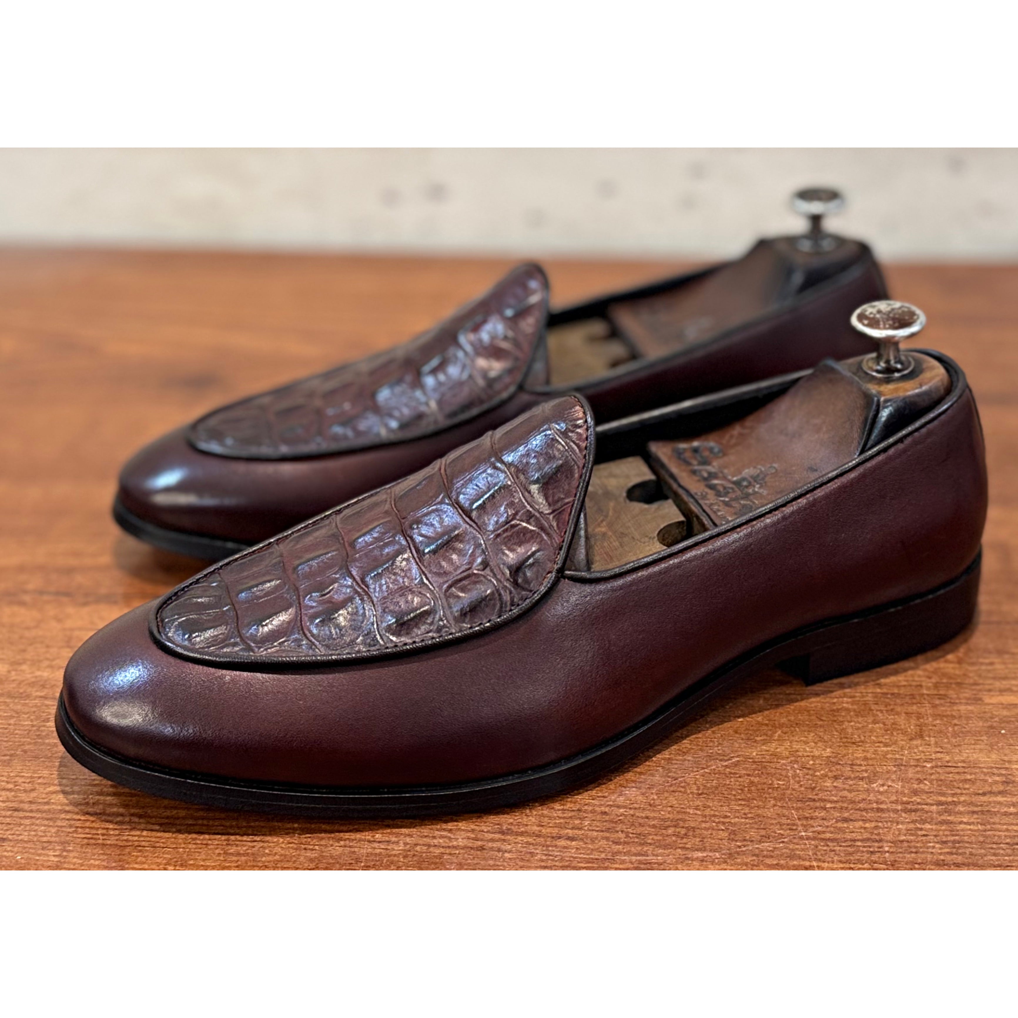 Belgian Loafers Brown Croco