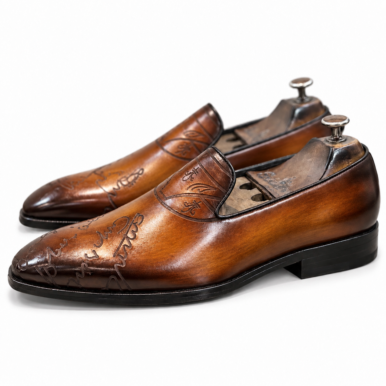 Signature Cognac Embossed Loafers