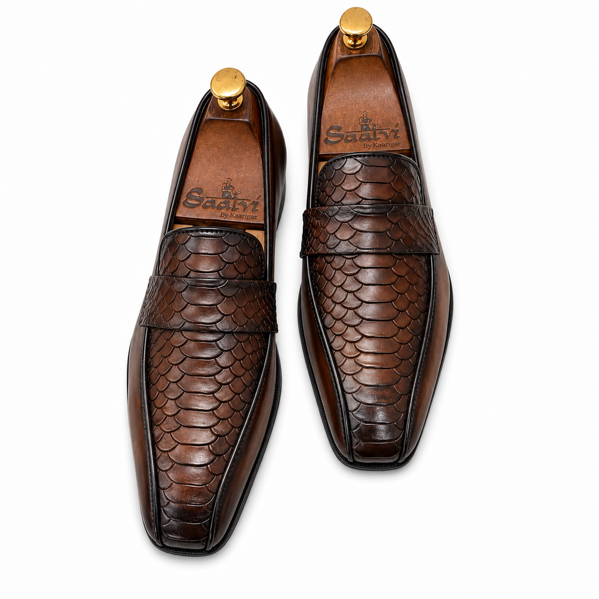 Cocoa Sovereign Croco Strap Loafers