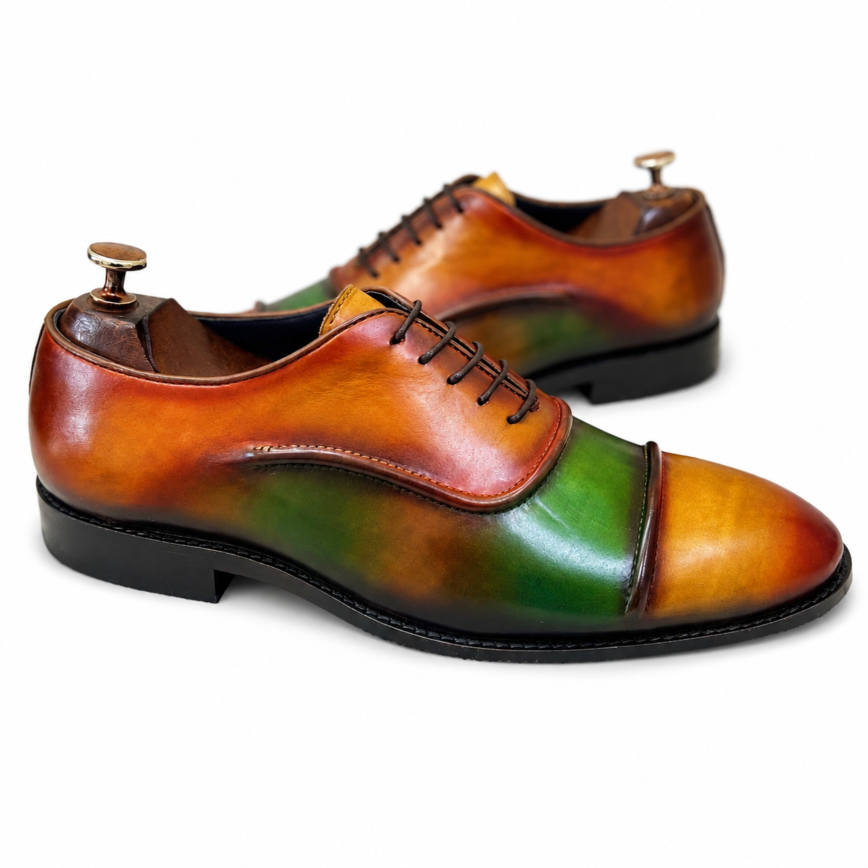 Tan/Green Oxfords C