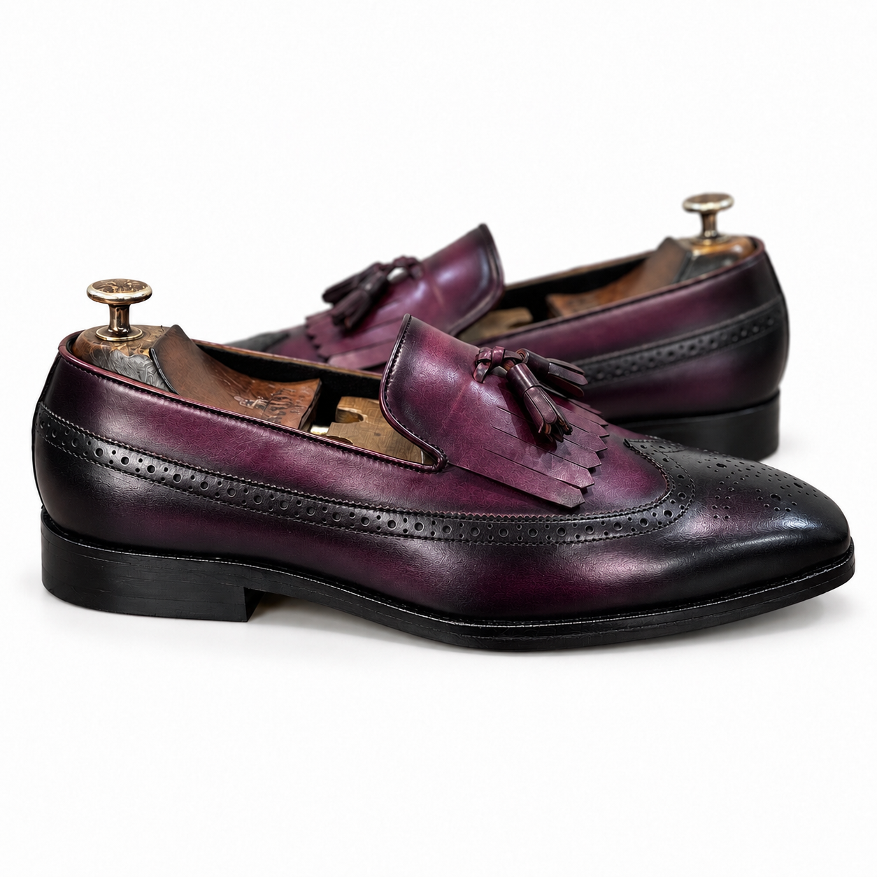 Black Plum Kiltie Tassel Loafers