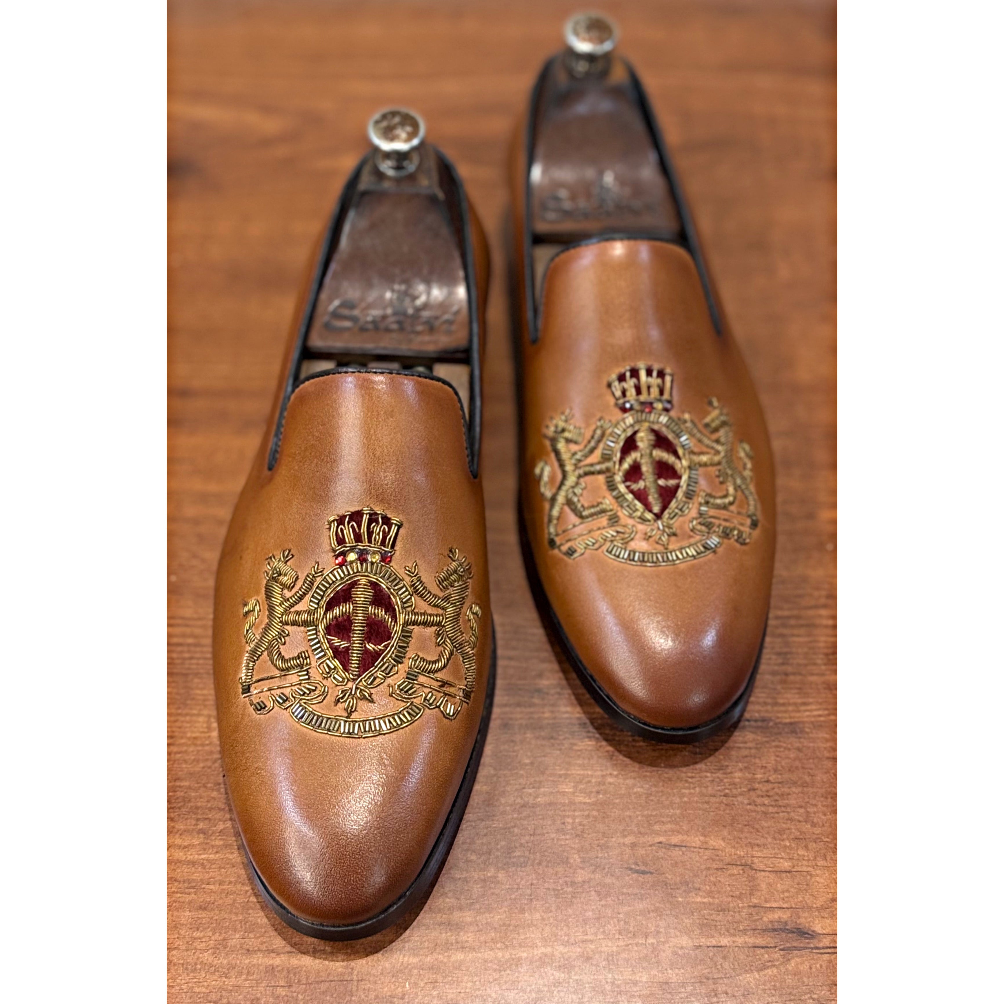 Royal Hand Zardosi Slipons