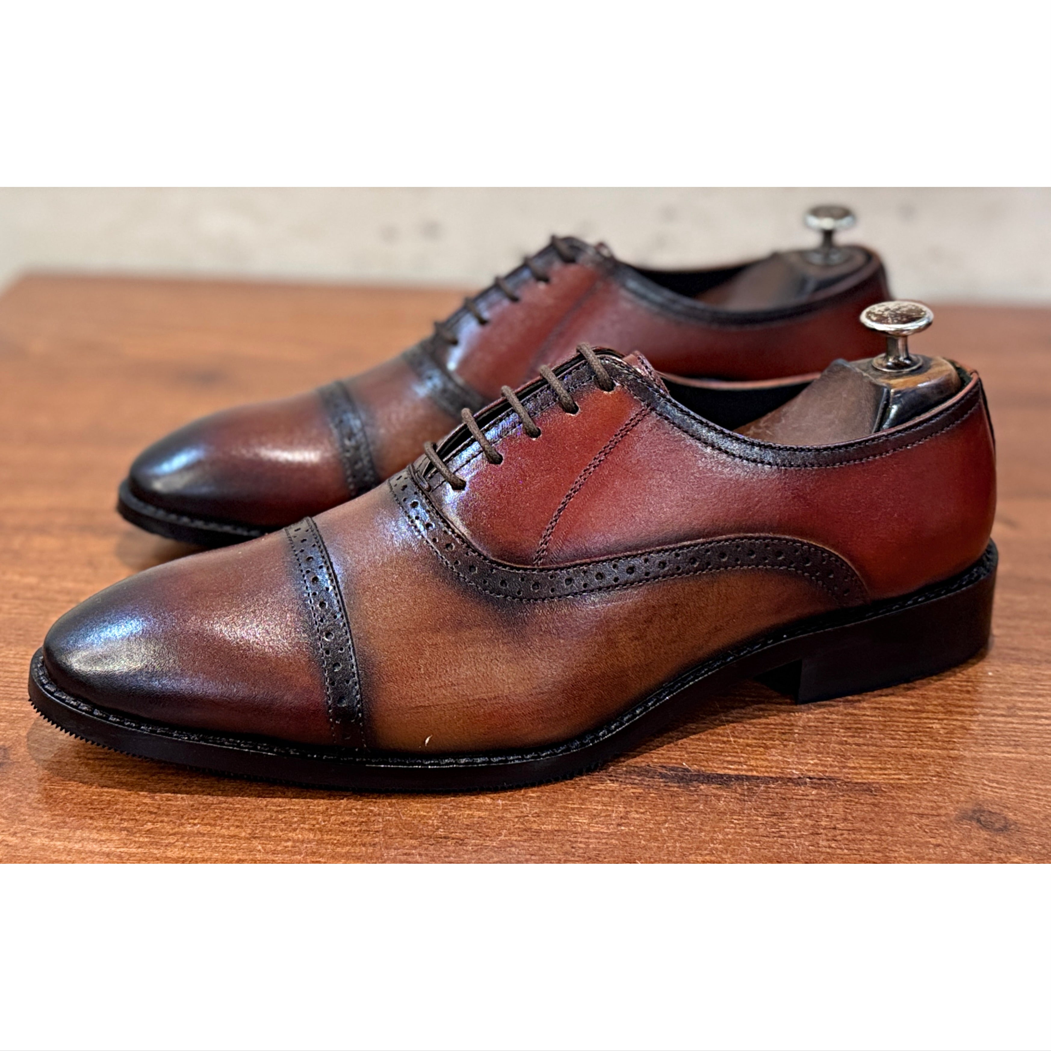Imperial Cognac Cap Toe Oxfords