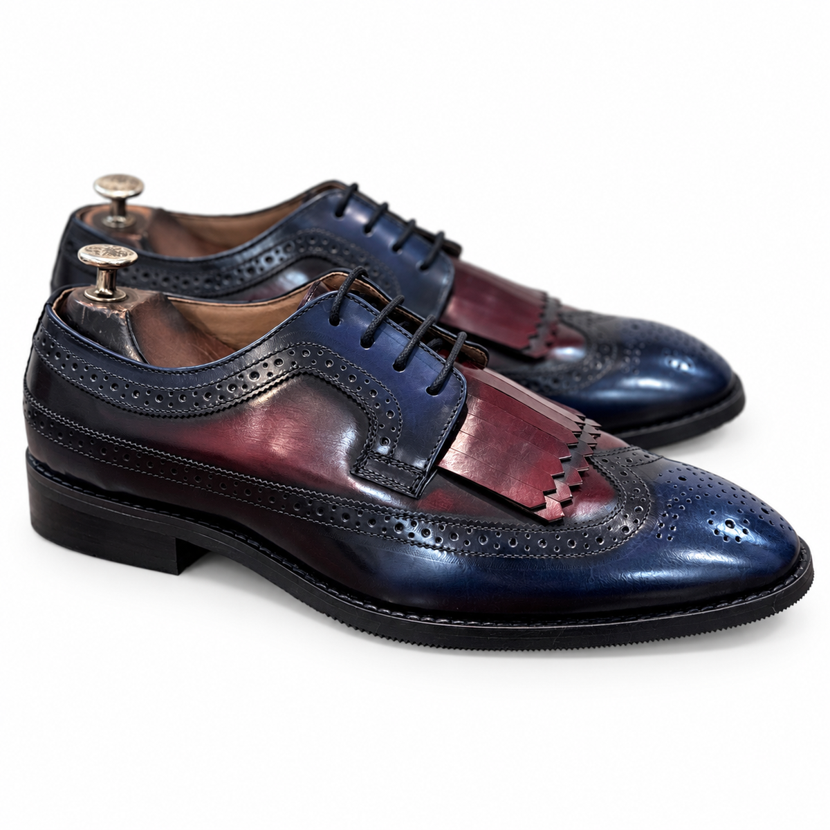 Midnight Royale Kiltie Brogue Derby Shoes