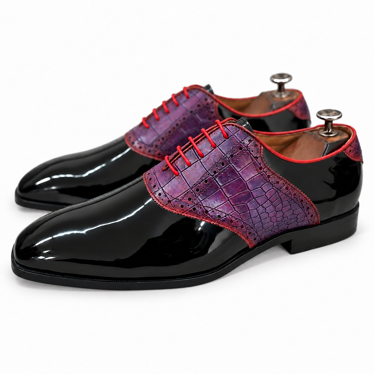 Noir Merlot Croco Oxfords