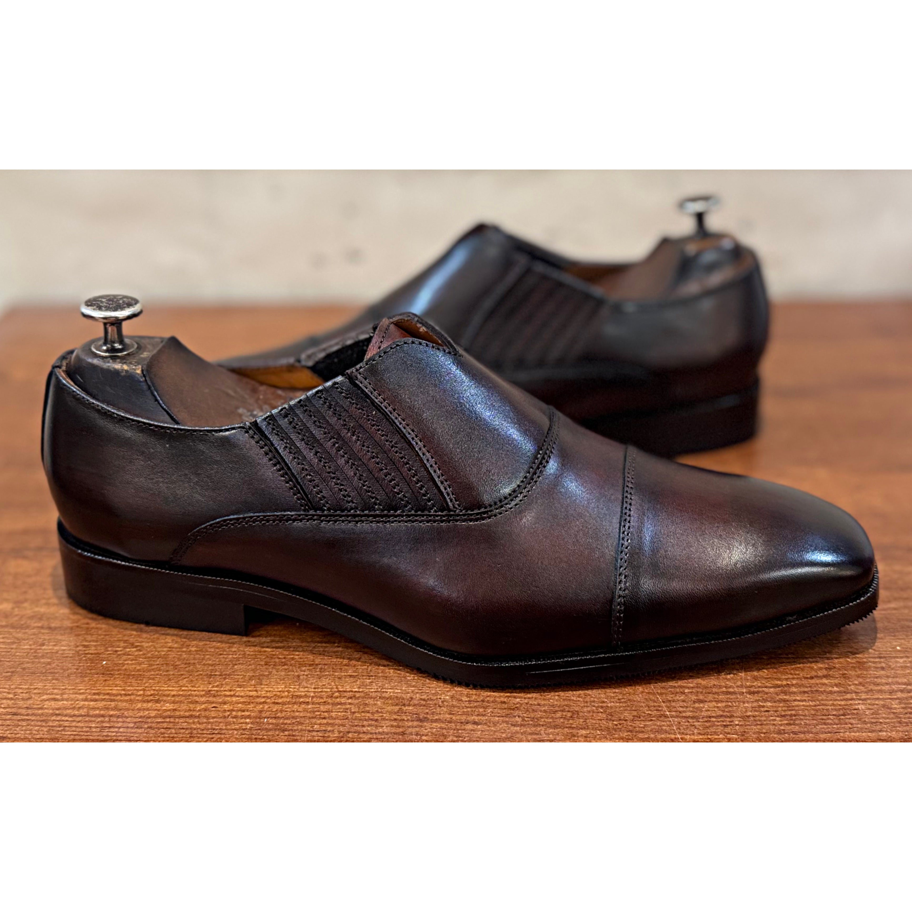 Brown Hand Patina Loafers Italia