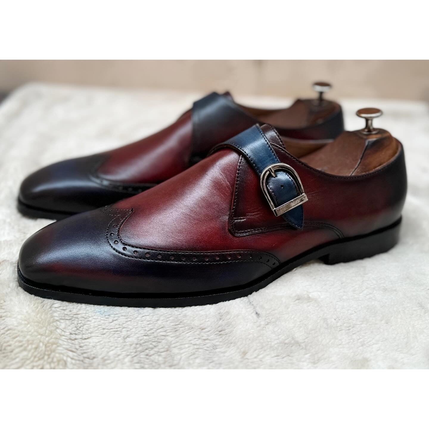 Single Monk Strap Hand Patina