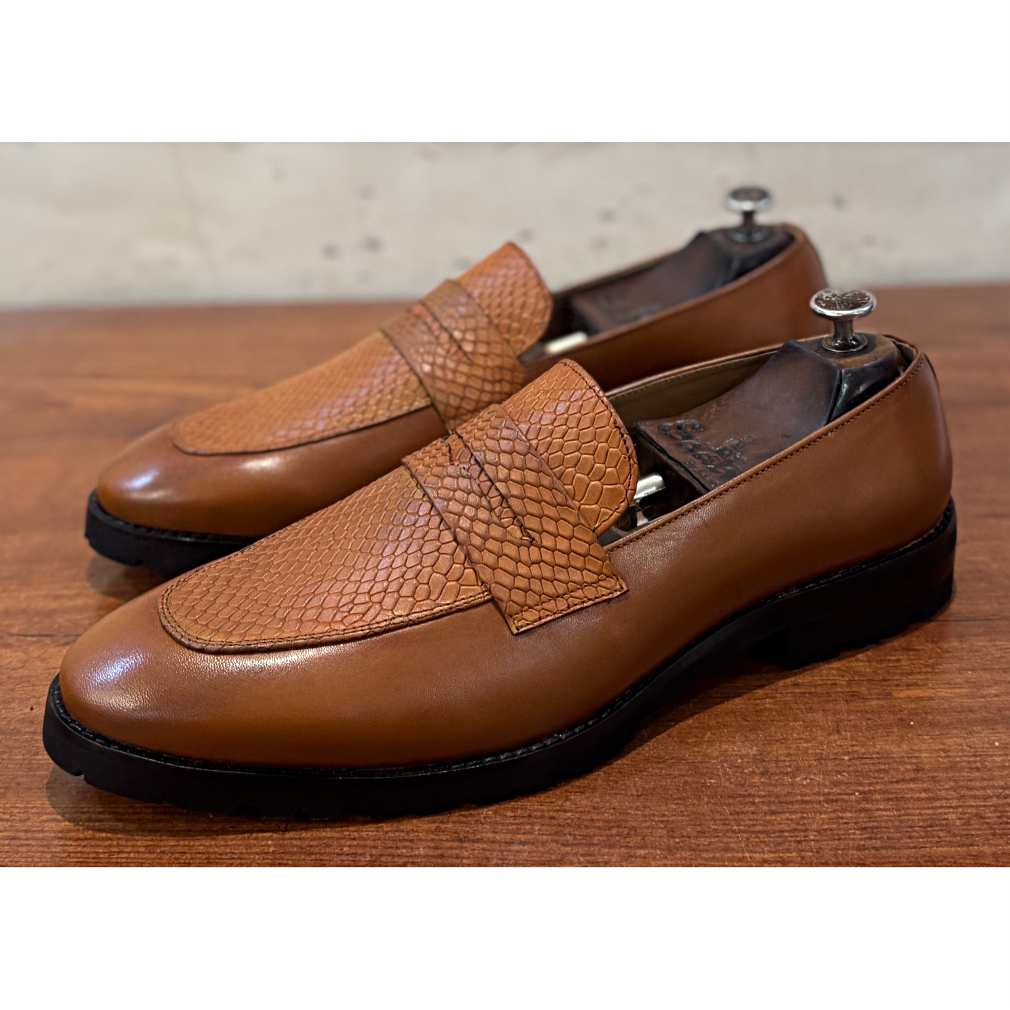 Tan Penny Loafers Light Weight Sole