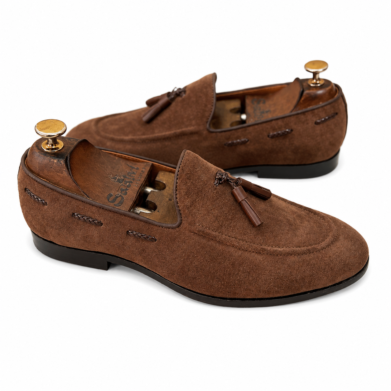 Florence Tassel Loafers – Chocolate Suede