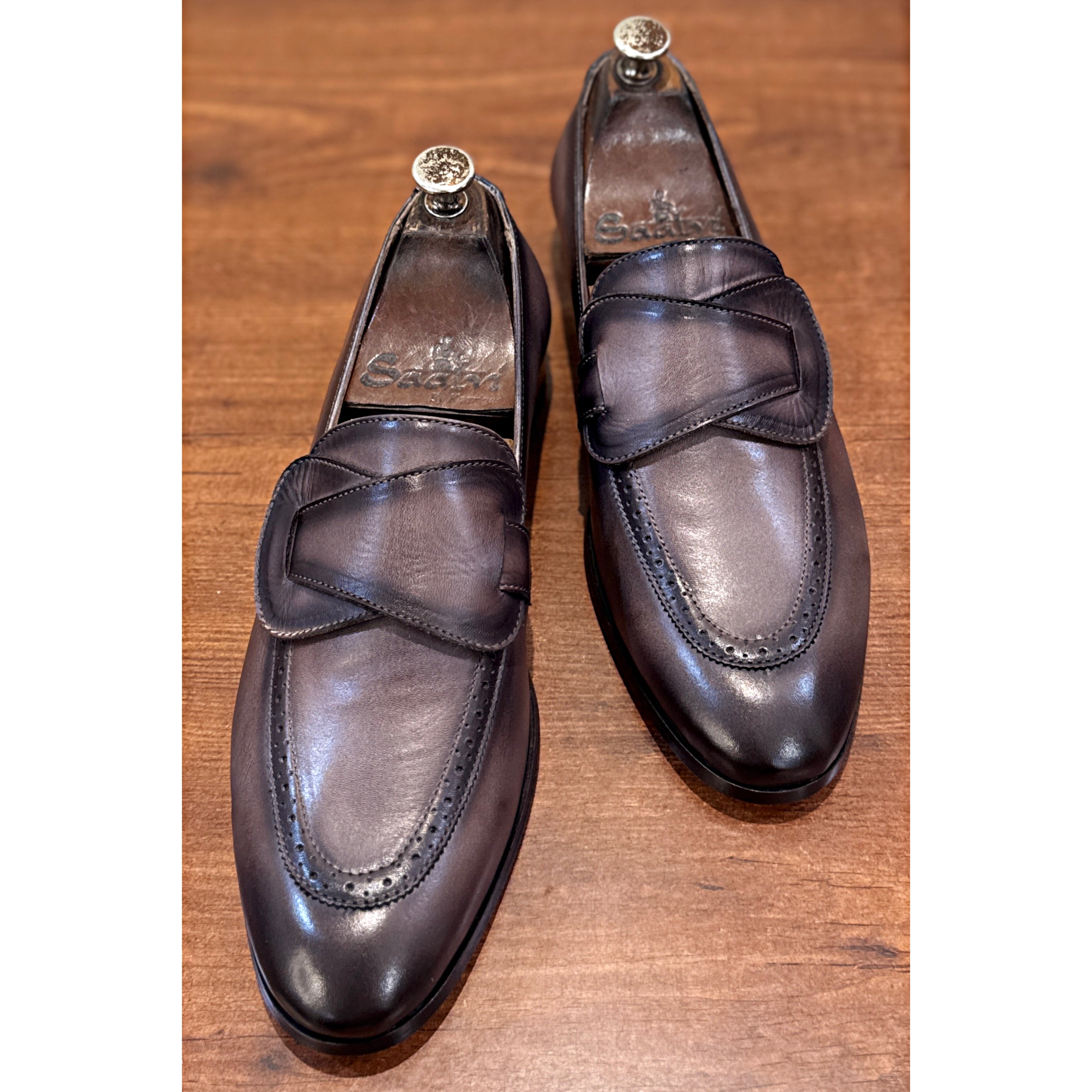 Butterfly Loafers Hand Patina Light Brown