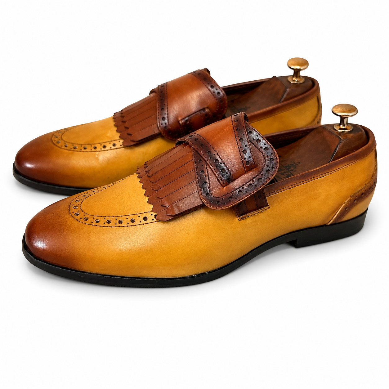 Butterfly Loafers With Fringes Tan