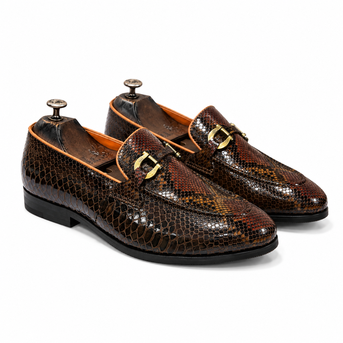 Heritage Multicolor Croc-Embossed Horsebit Loafers
