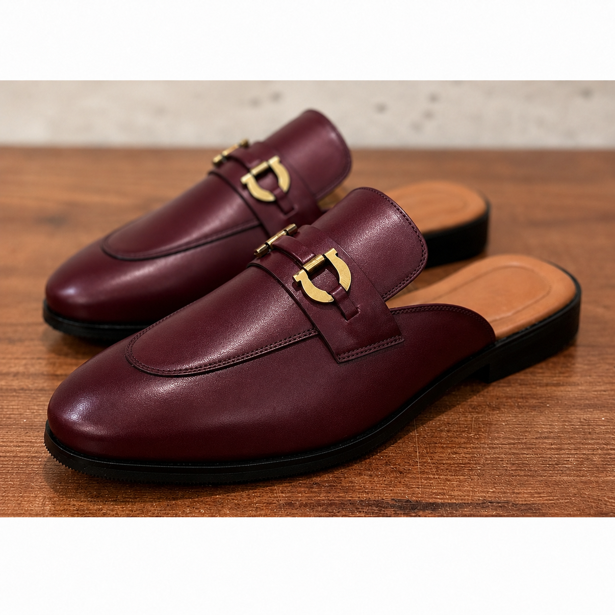 Bordeaux Regent Horsebit Mule Loafers – Burgundy Leather