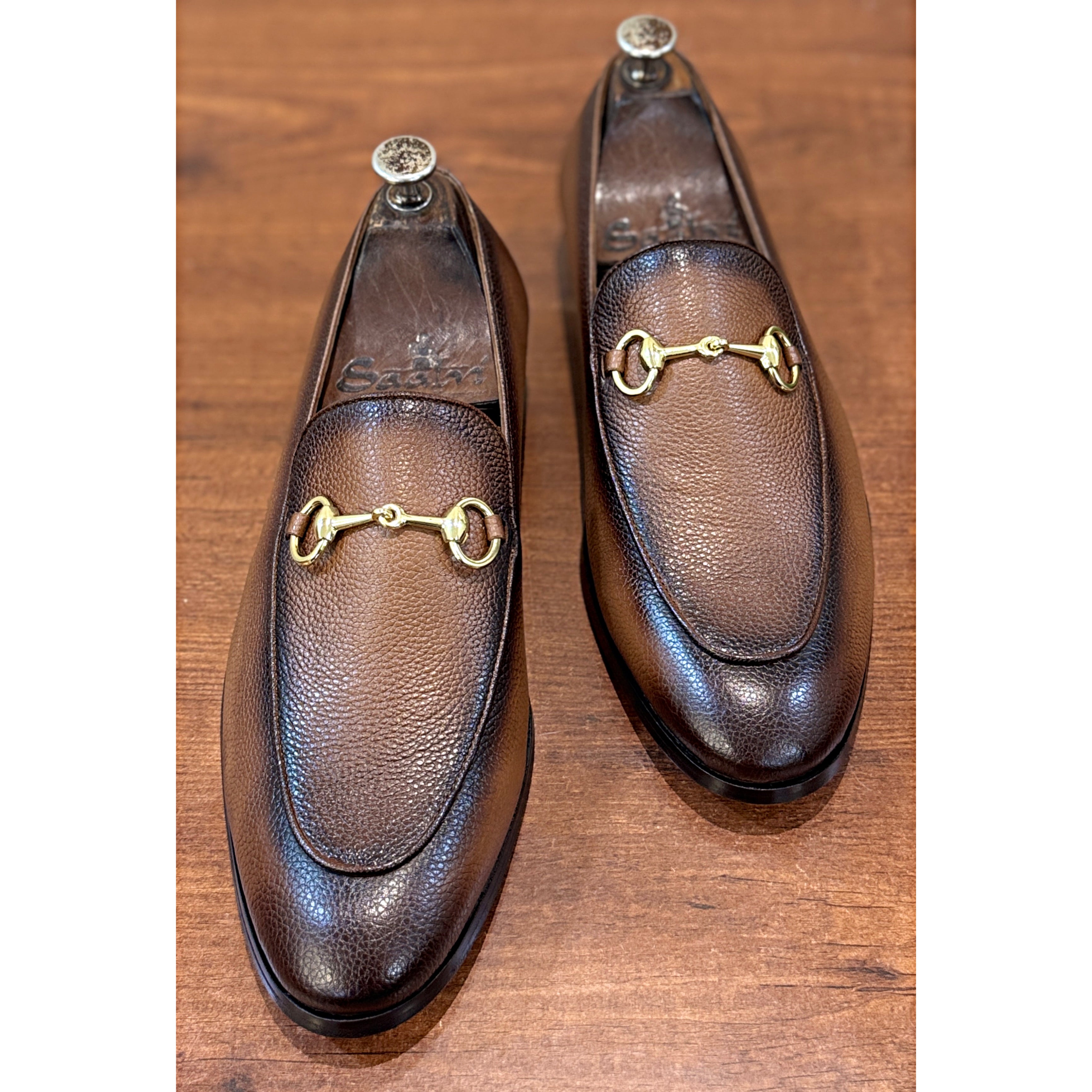 Regal Monaco Espresso Pebble Leather Horsebit Loafers for Men