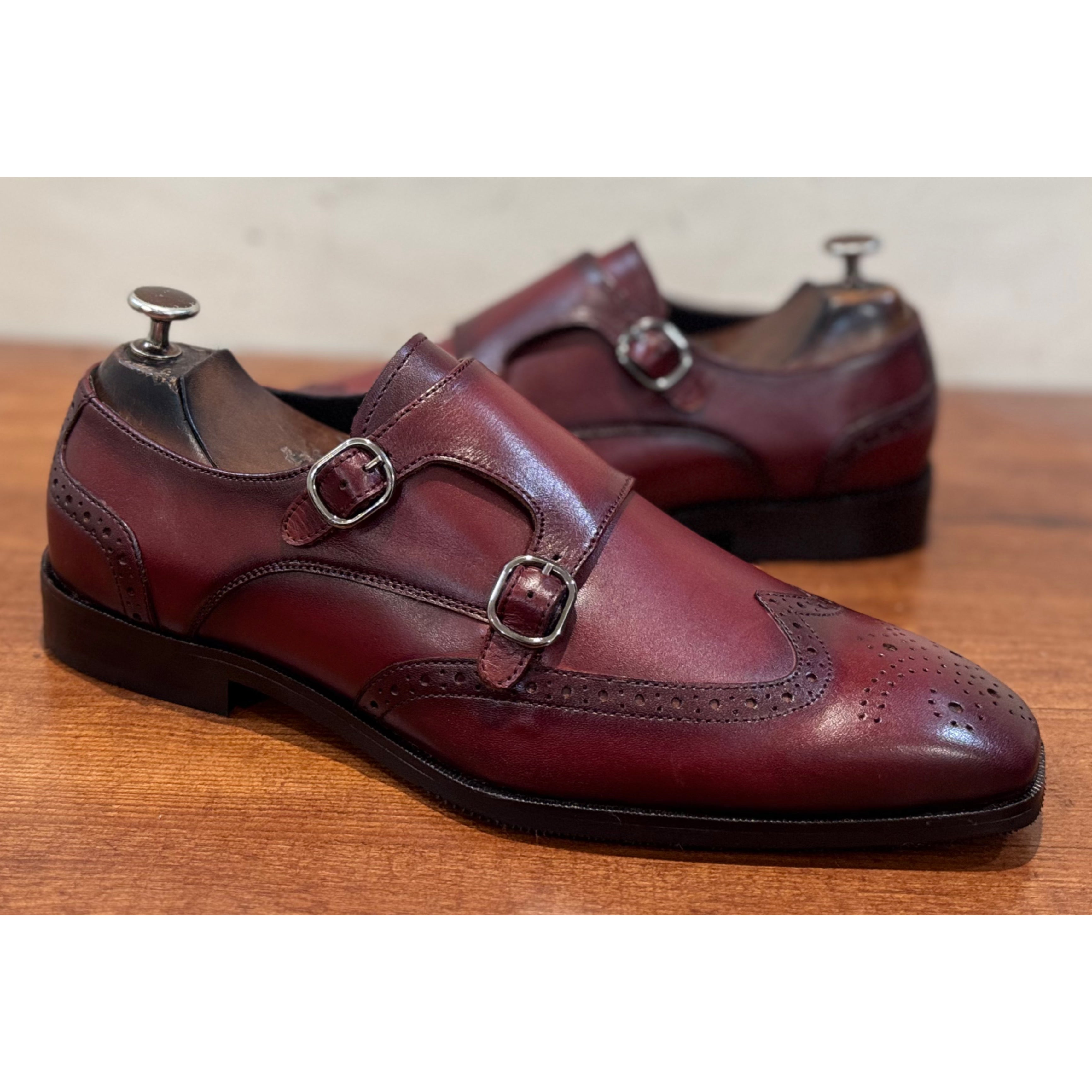 Bordo Monk Straps Hand Finished