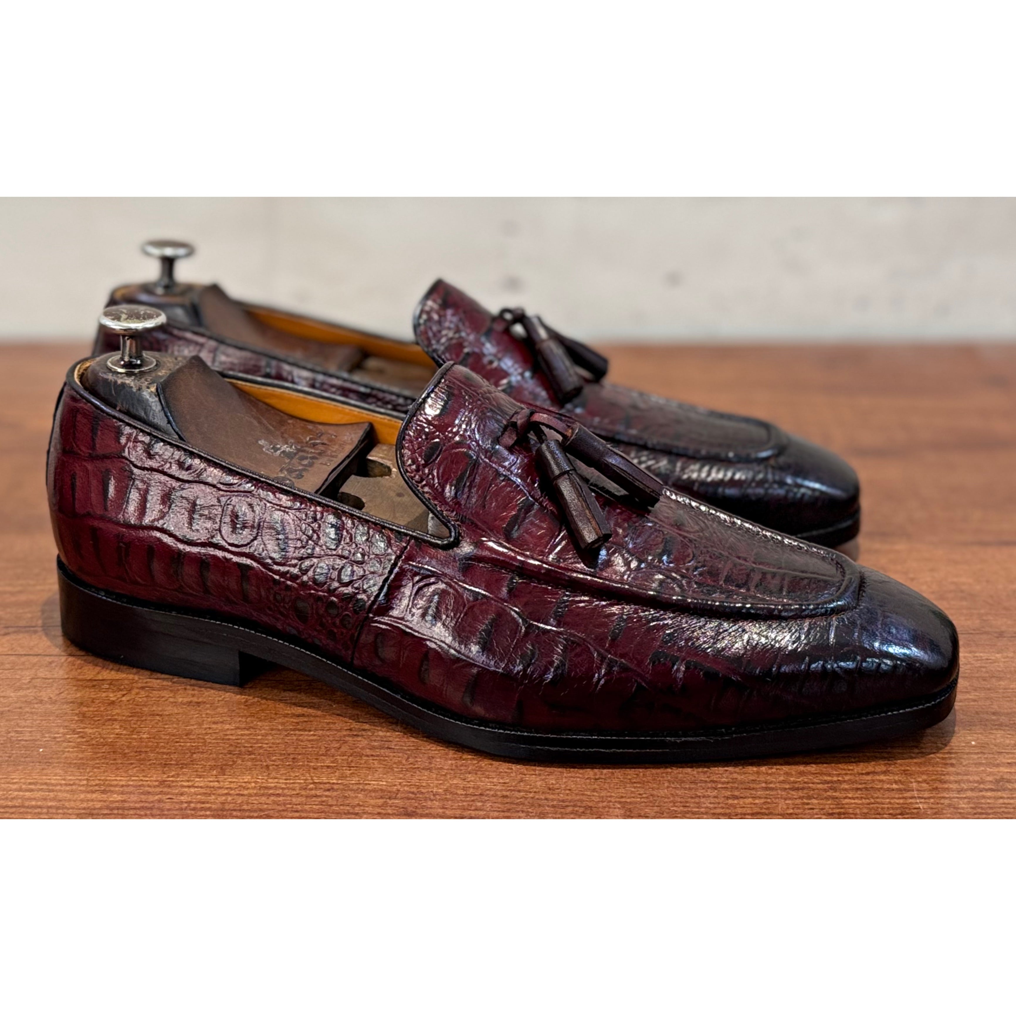 Bordo Croc Loafers / Tassel