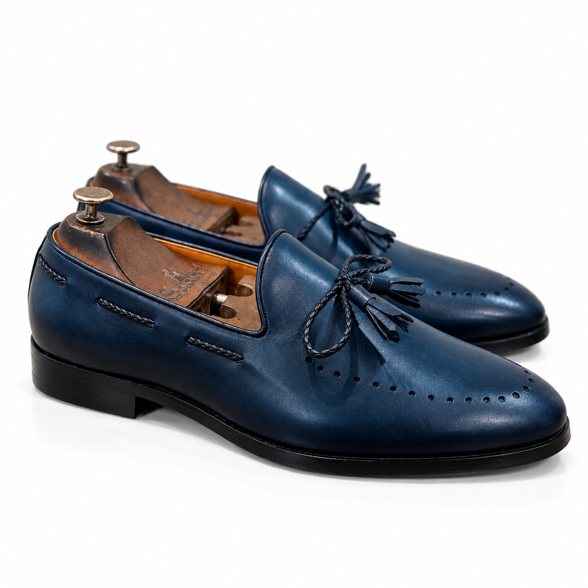 Saalvi Azzuro Braided Tassel Loafers