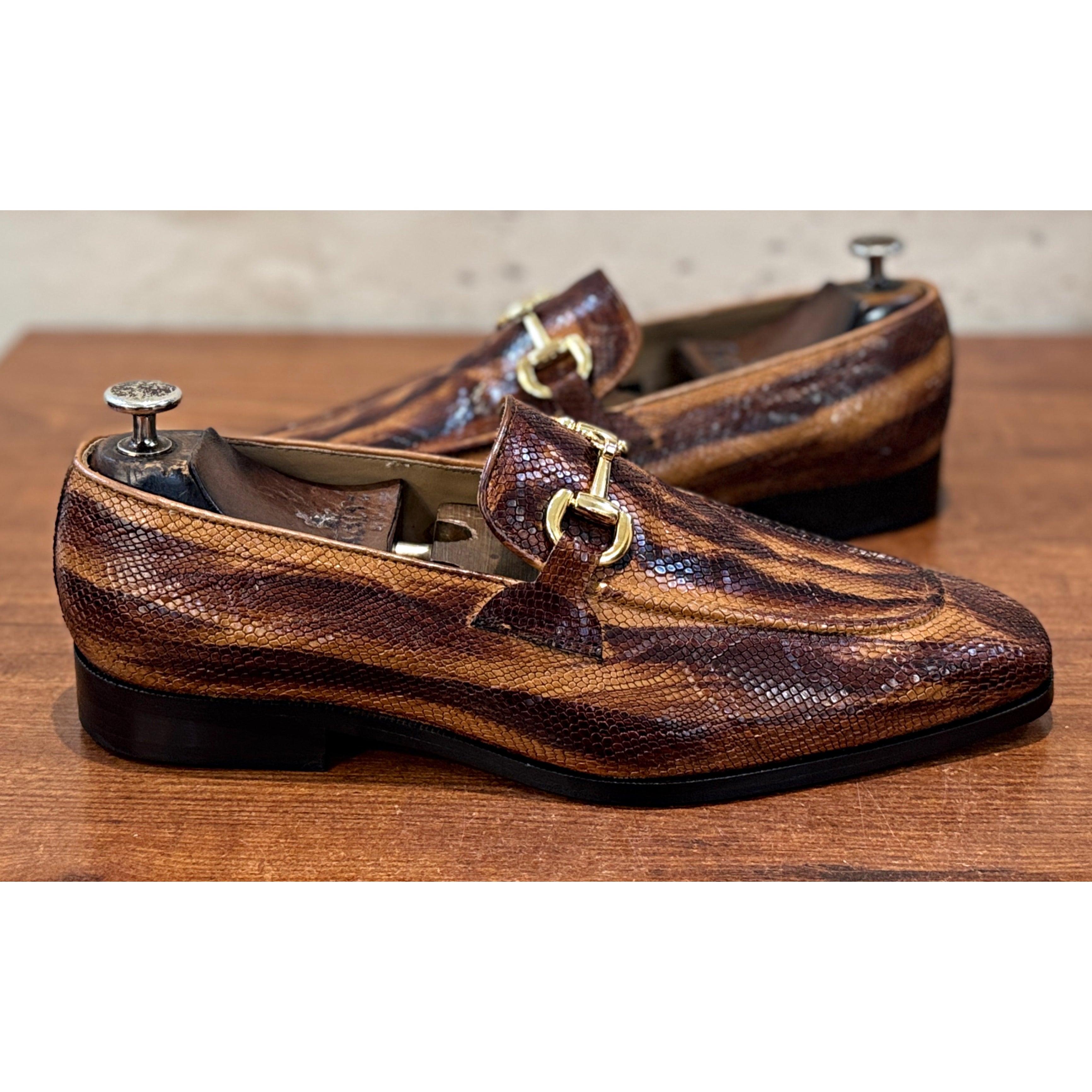 The Savannah Gold – Cognac Python Horsebit Loafers