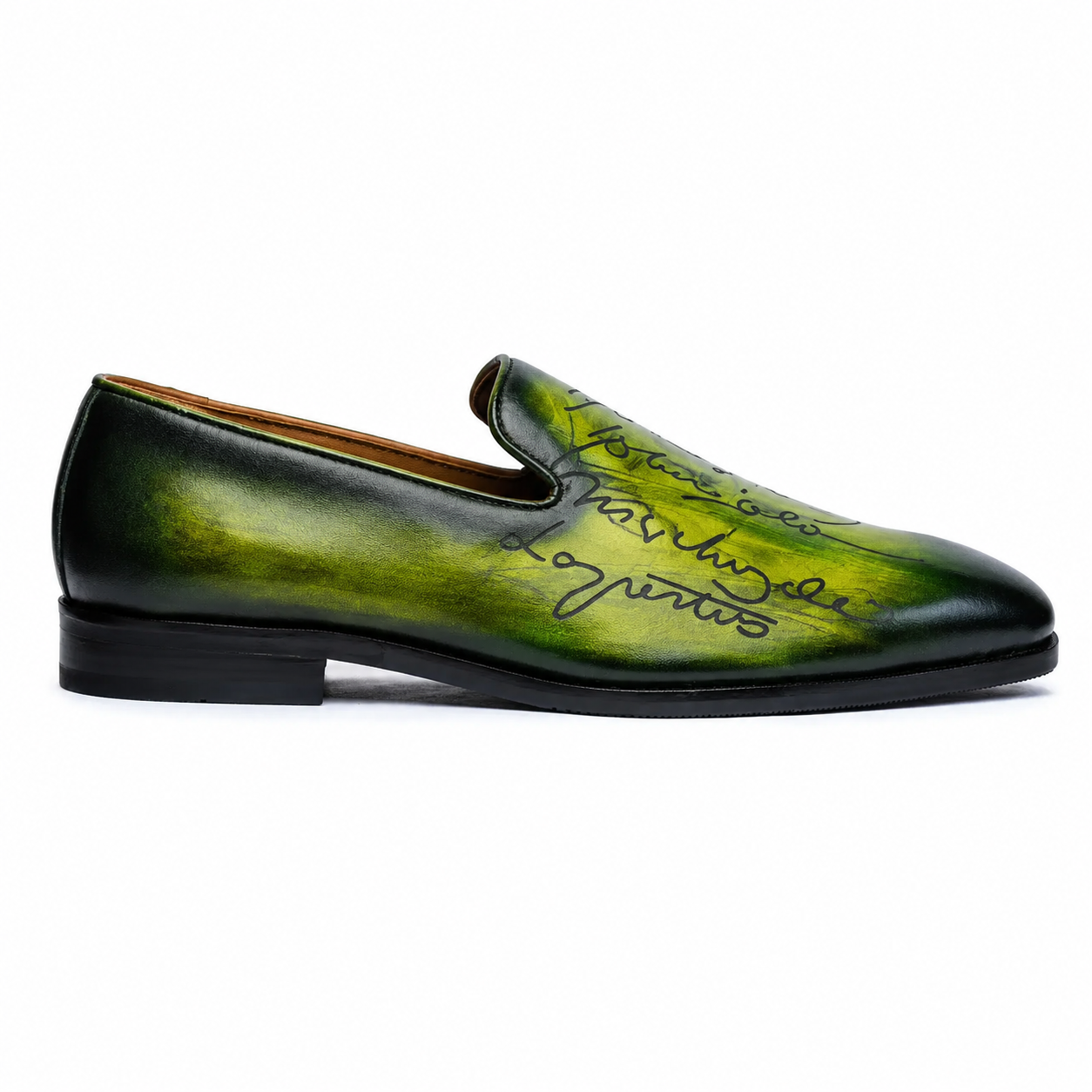 The Emerald Script Patina Loafers