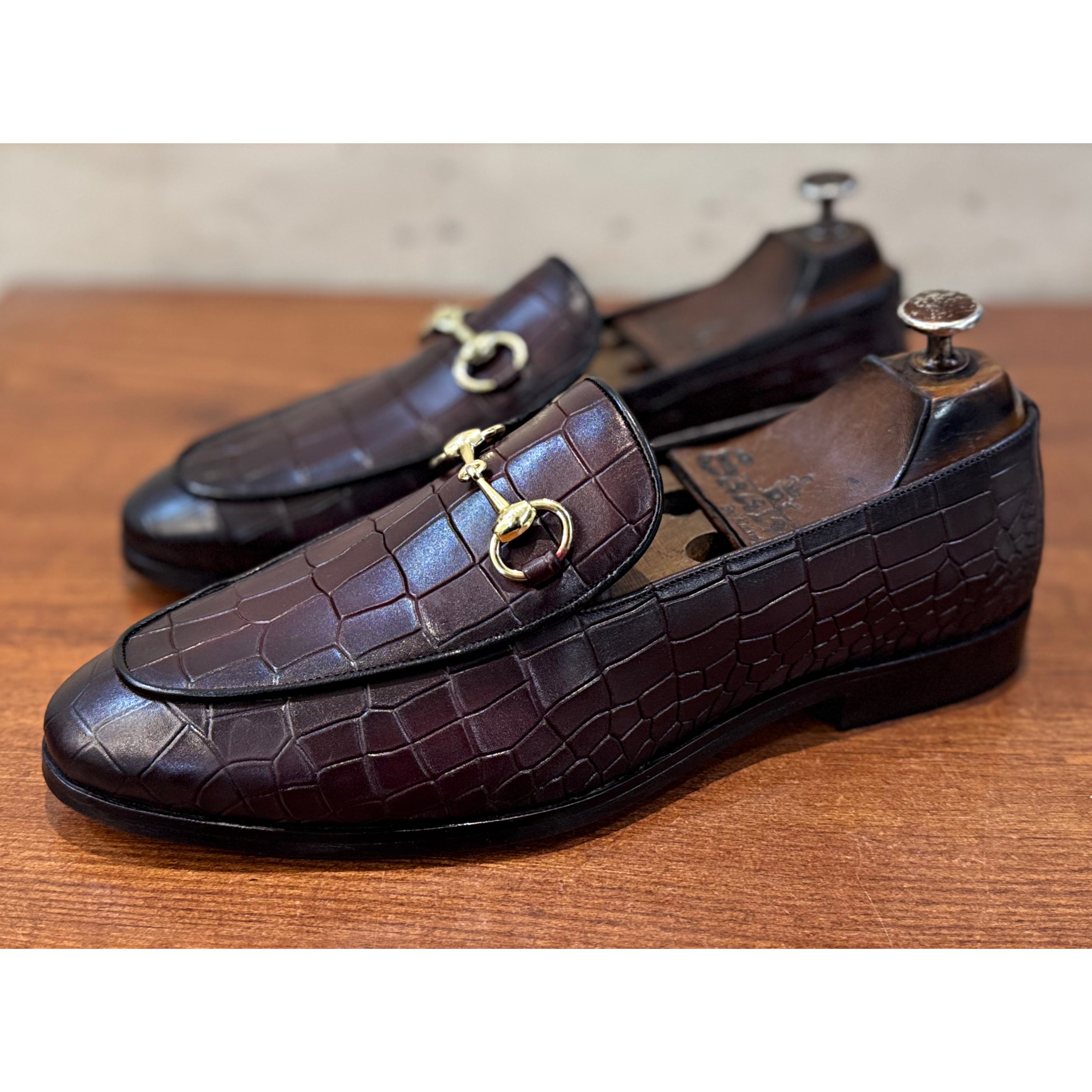 Horsebit Loafers Wine Hand Patina