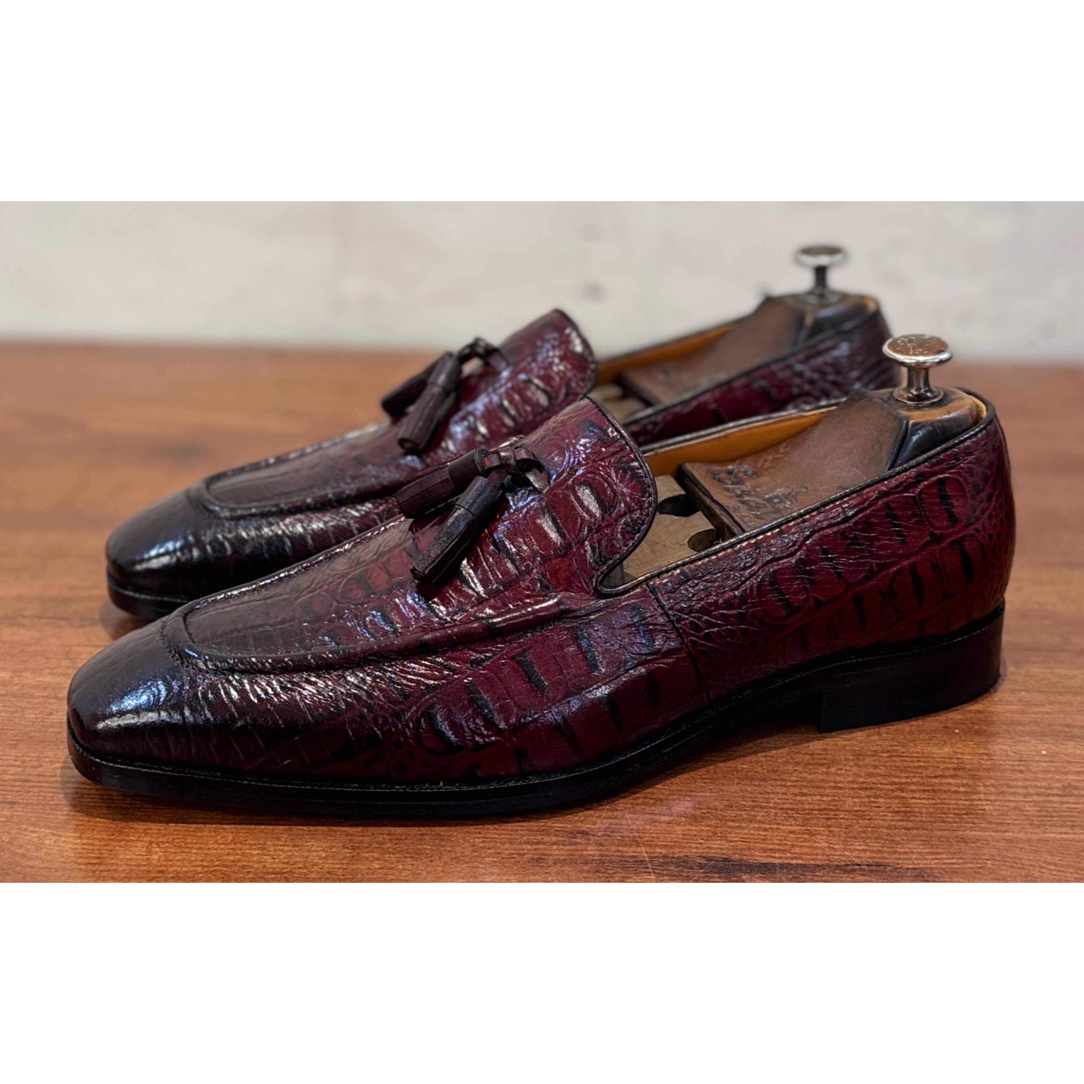 Bordo Croc Loafers / Tassel
