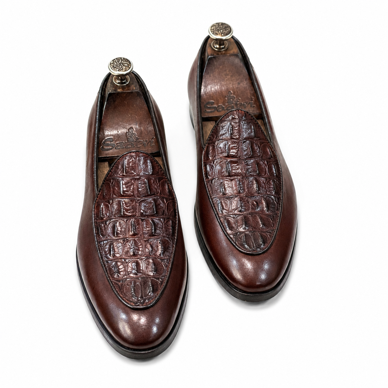 Belgian Loafers Brown Croco