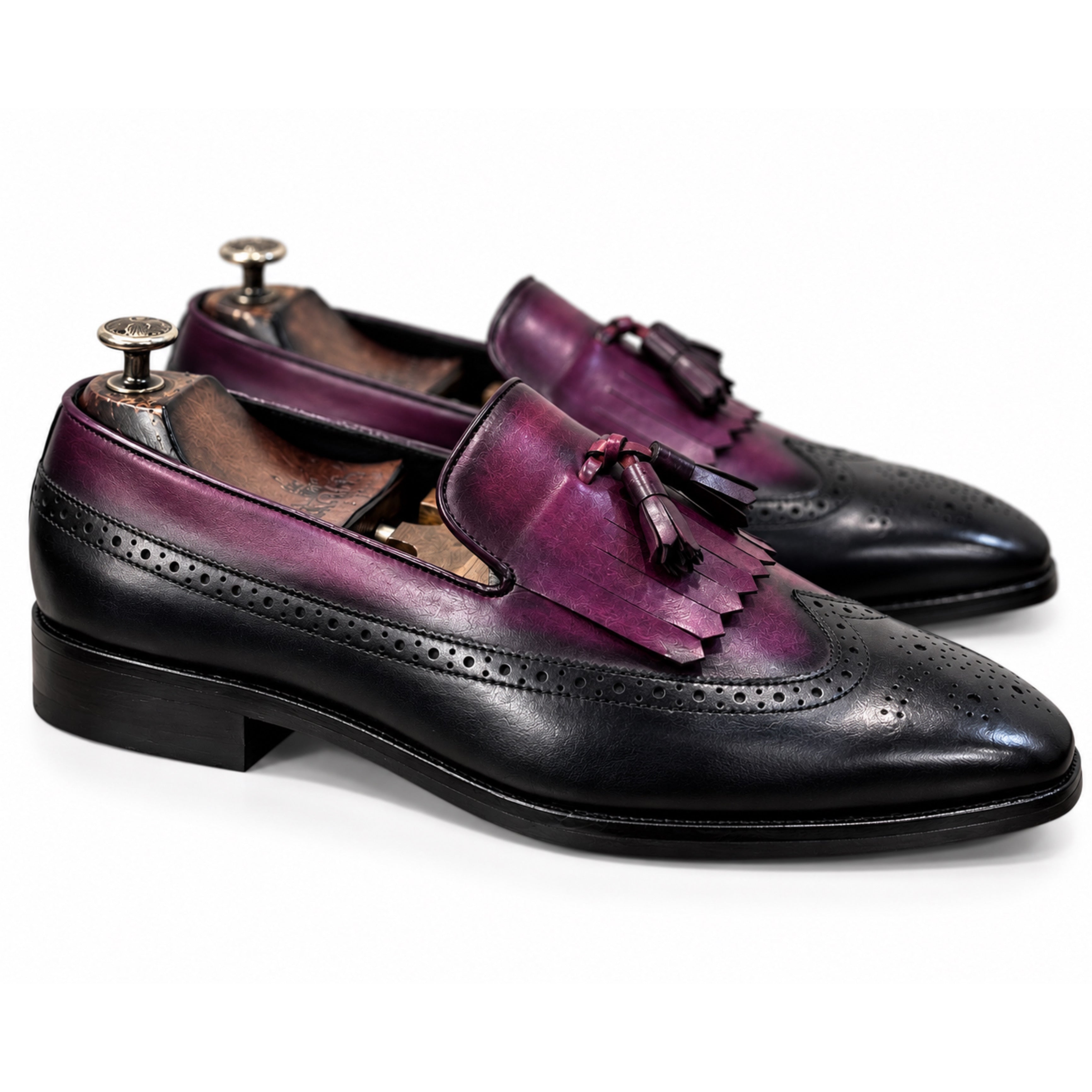 Black Plum Kiltie Tassel Loafers