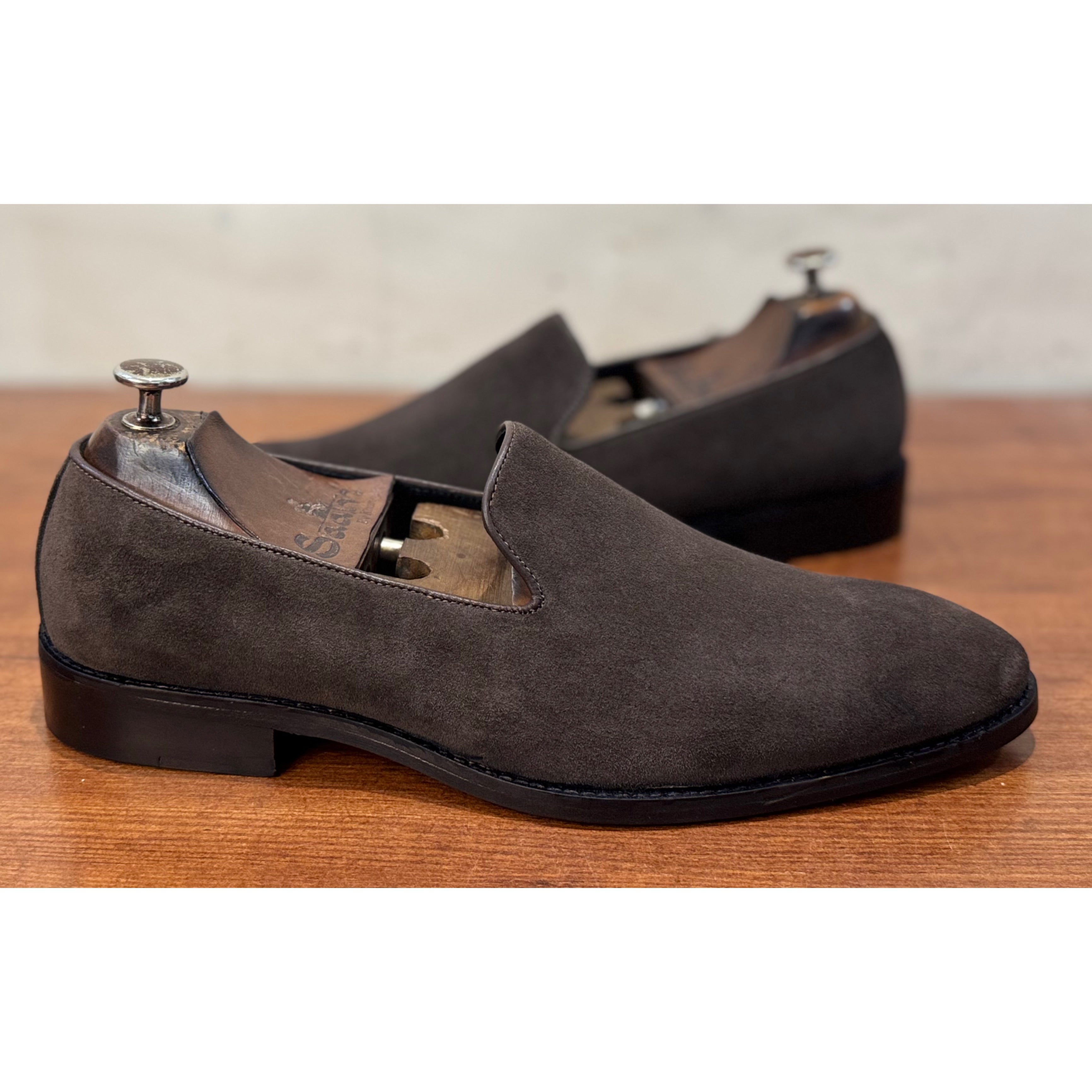 Brown Suede Slipons