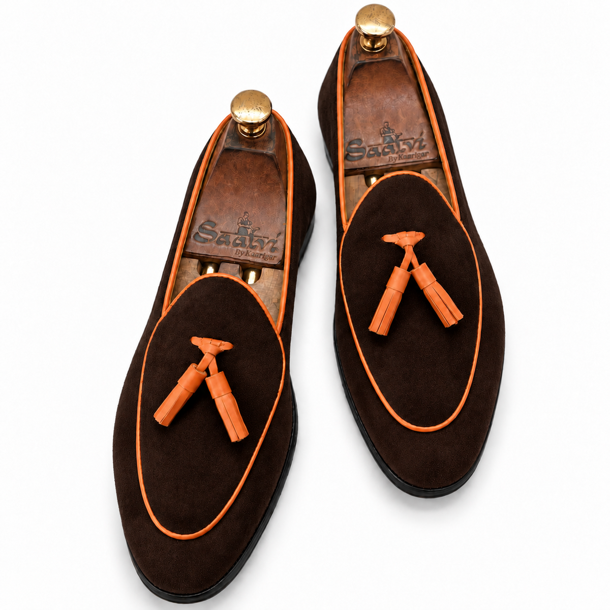 Espresso Tangerine Tassel Loafers