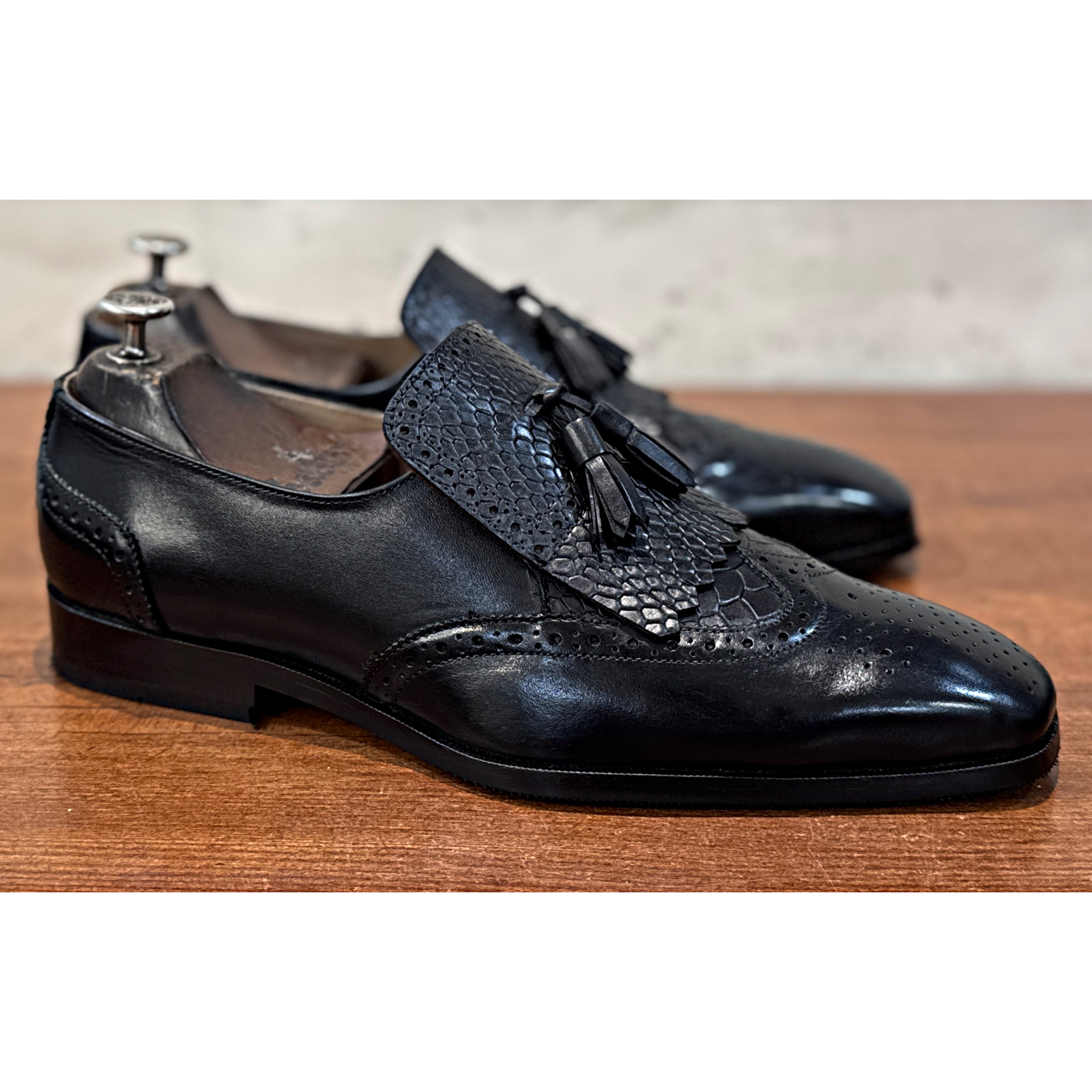 Regal Python Tassel Loafers Black