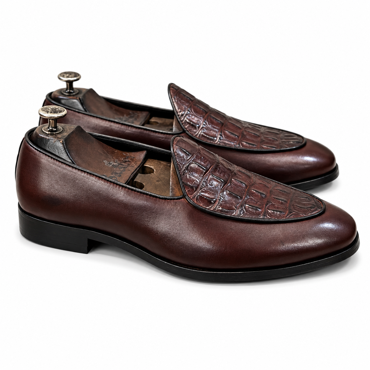 Belgian Loafers Brown Croco