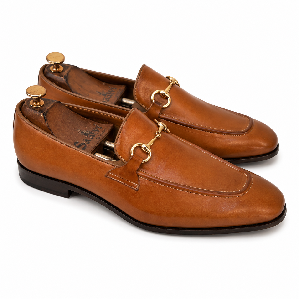 Tan Yellow Horsebit Loafers