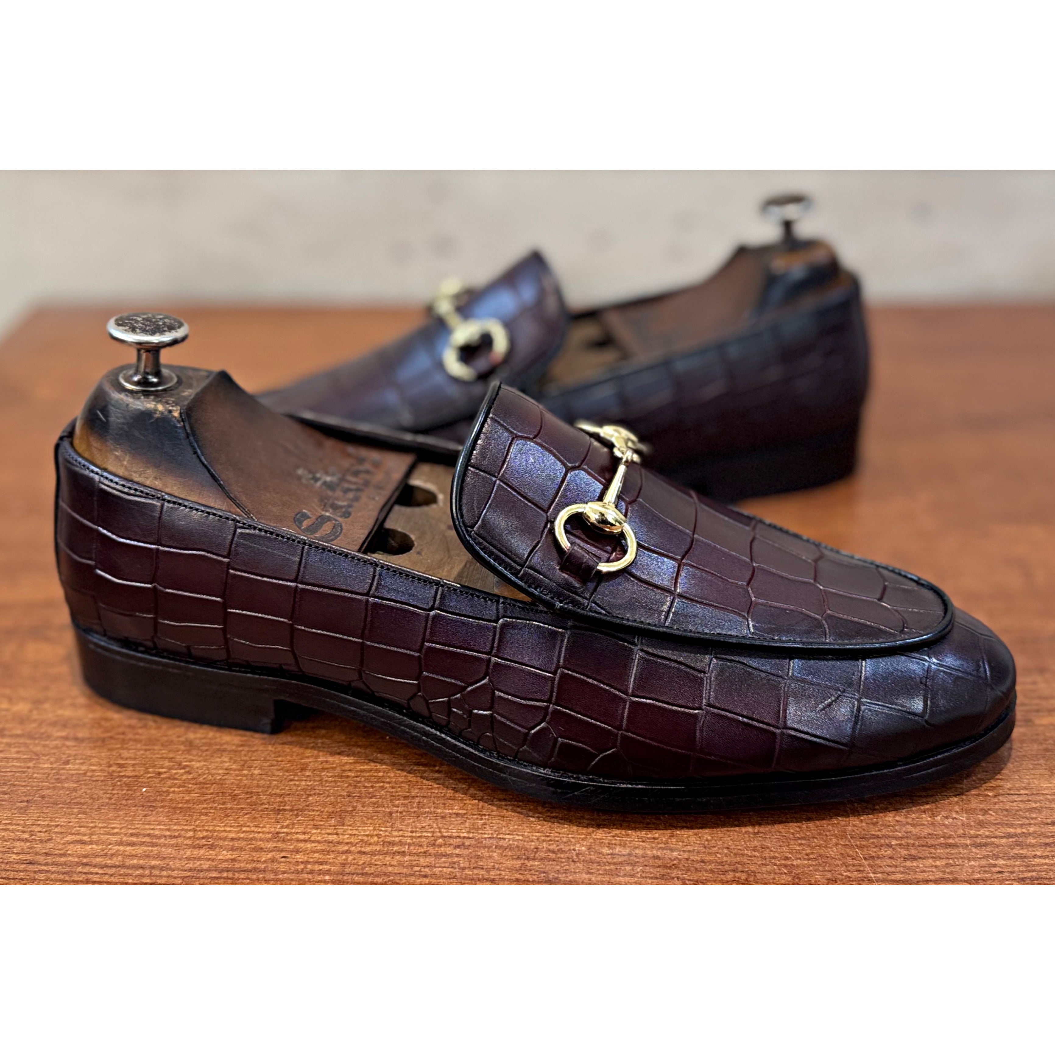 Horsebit Loafers Wine Hand Patina