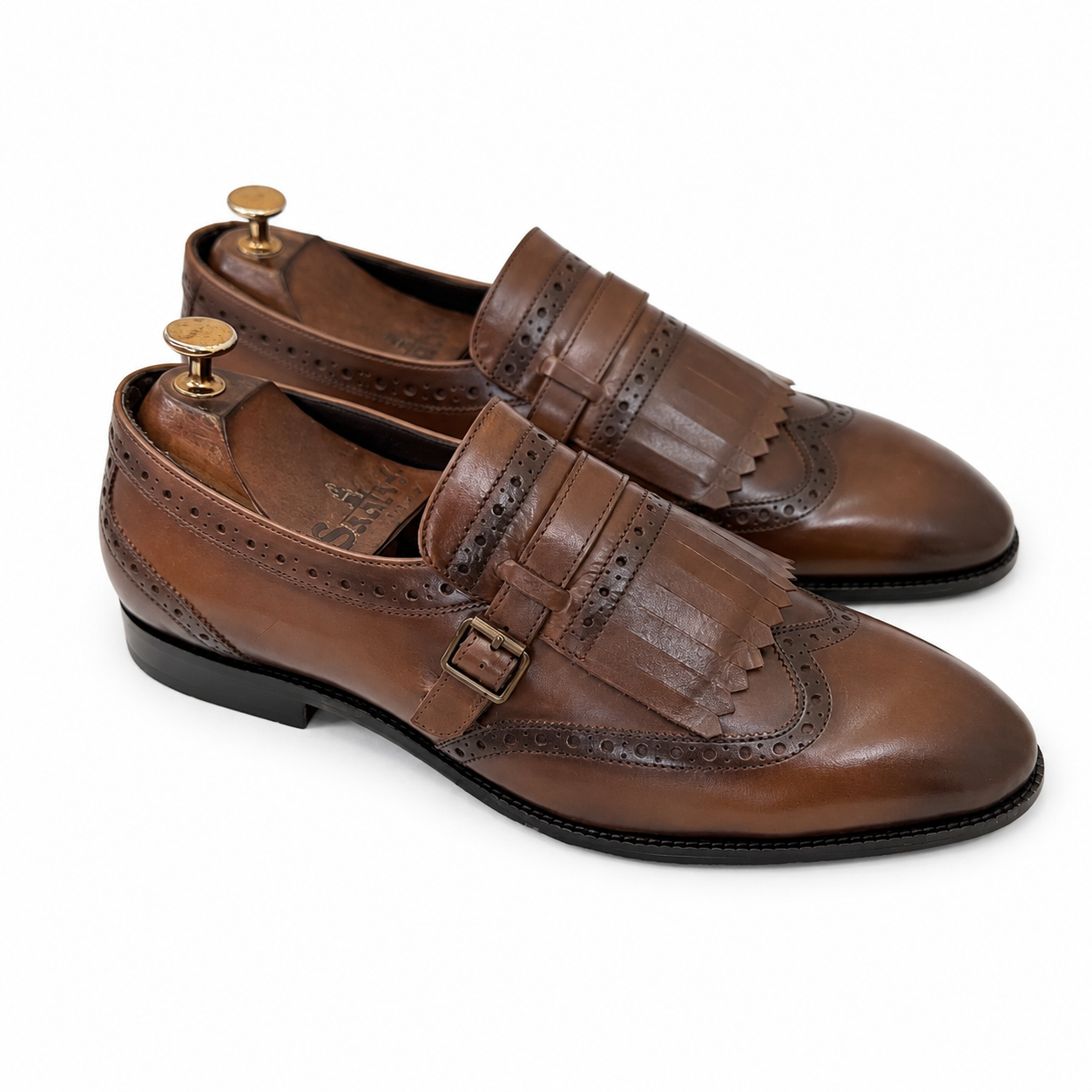 Walnut Royale Kiltie Monk Loafers