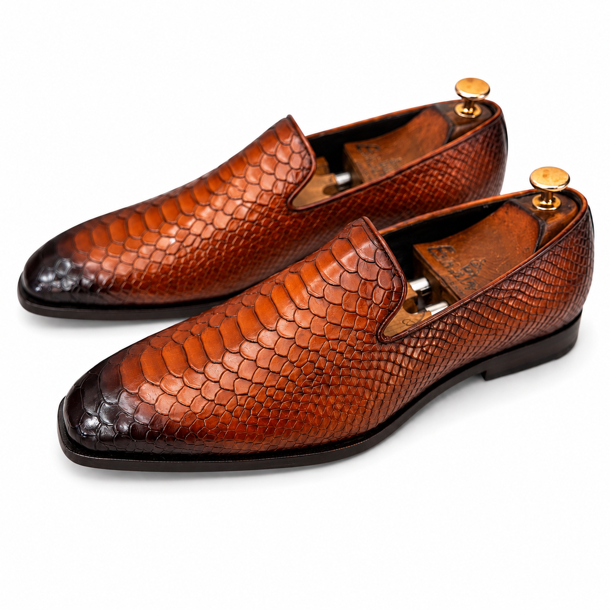 Aureum Cognac Croco Loafers