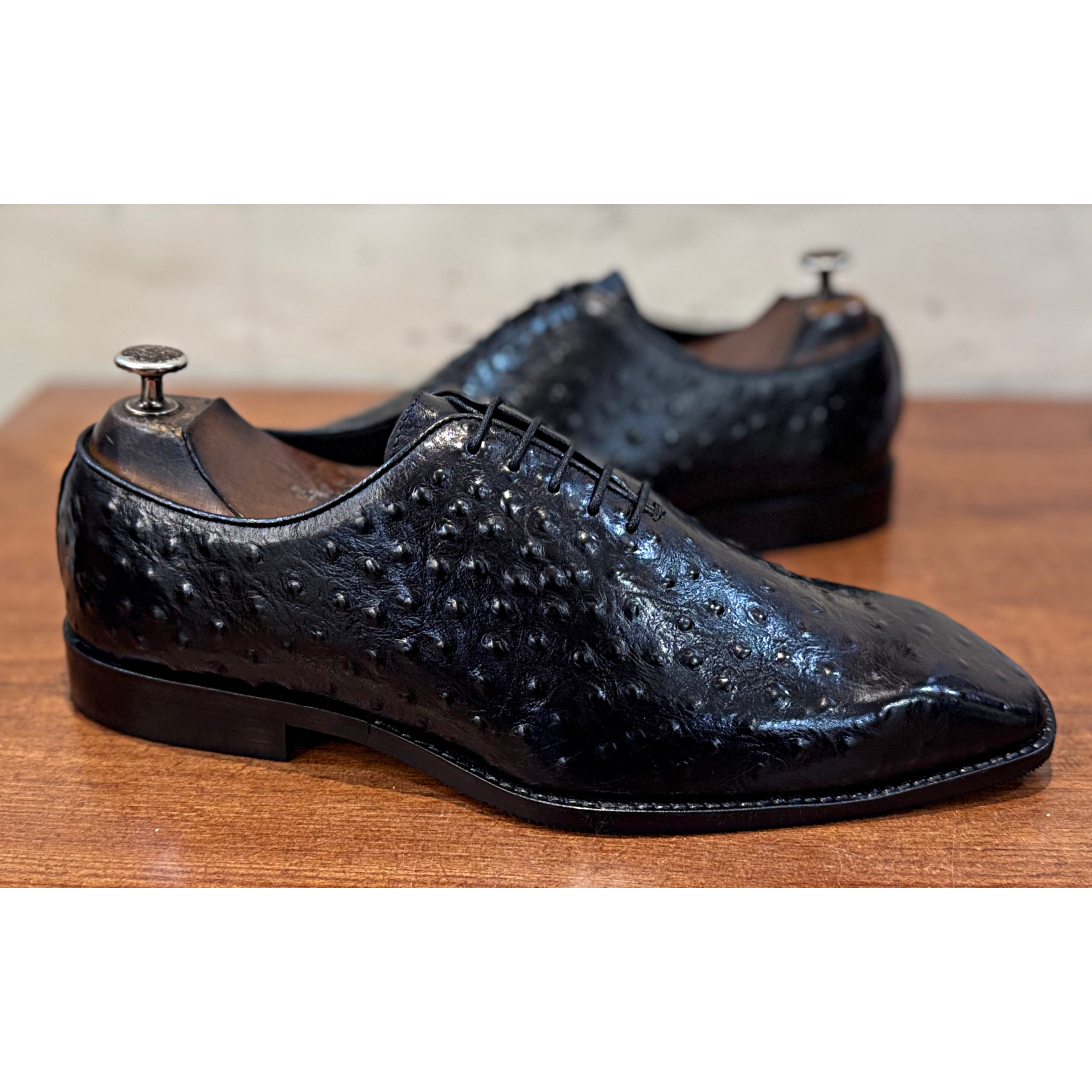 Ostrich Wholecut Oxfords Black