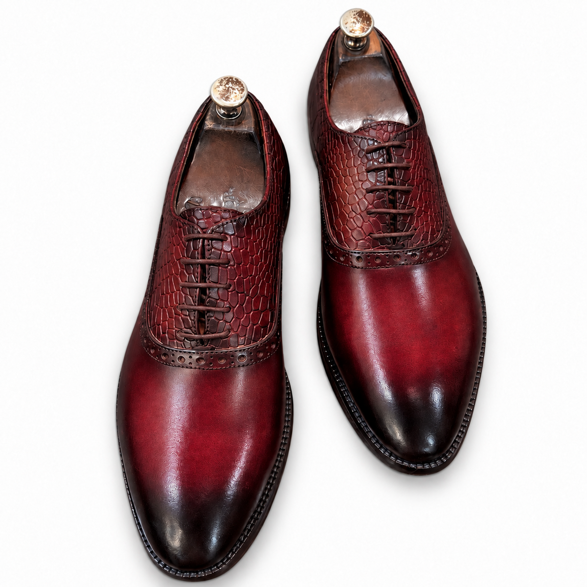 Bordeaux Vellaro Reptile Oxfords