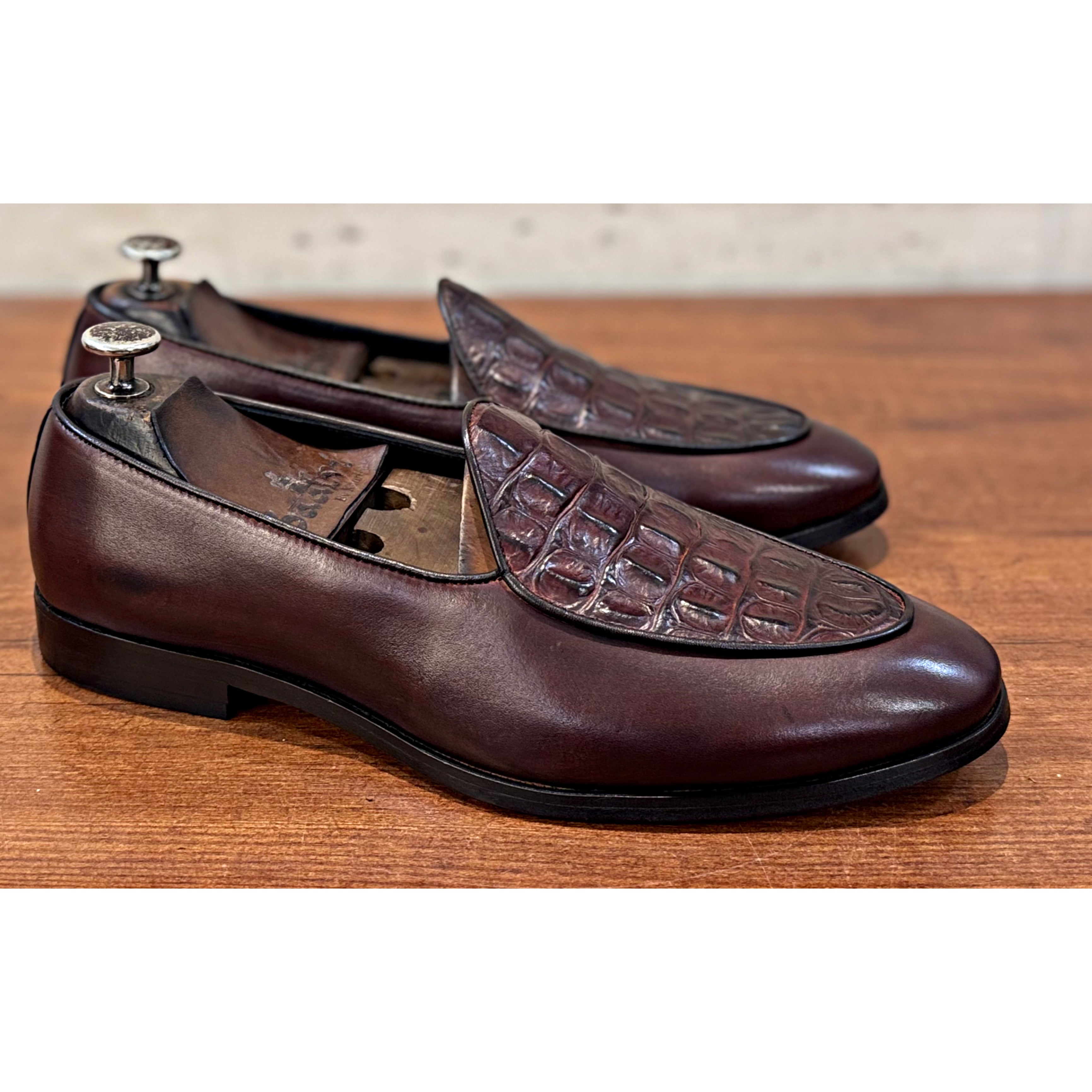 Belgian Loafers Brown Croco