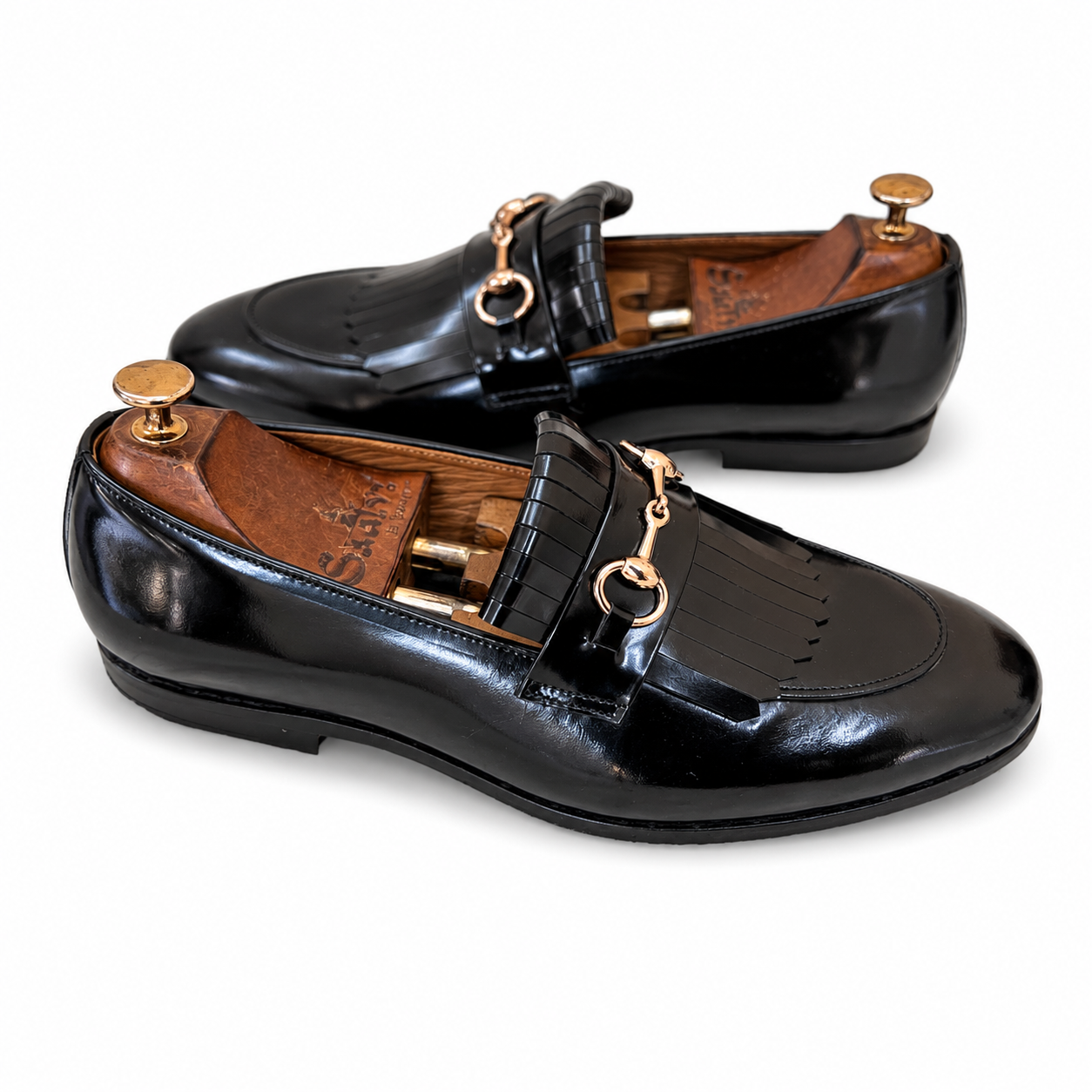 Noir Monarch Horsebit Kiltie Loafers