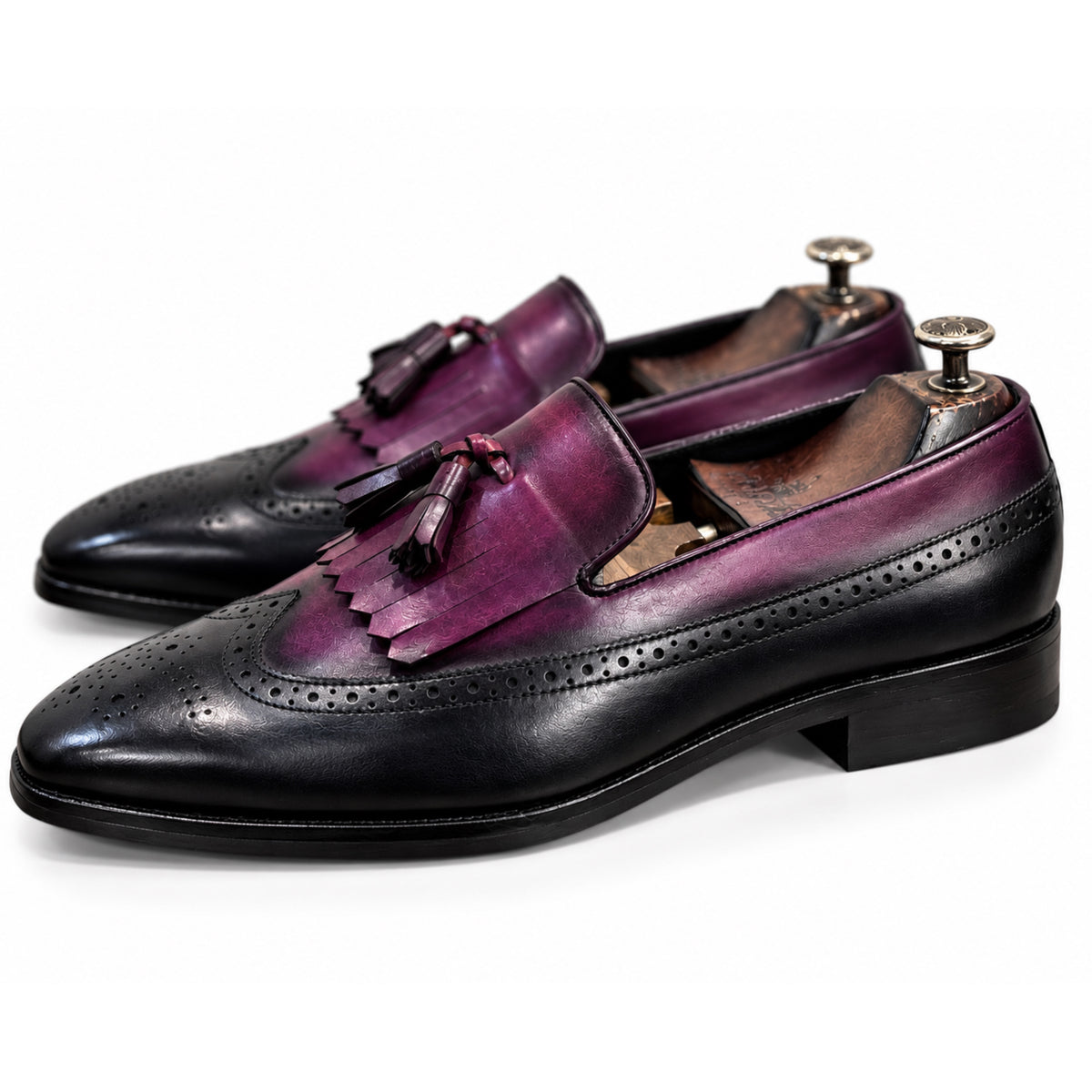 Black Plum Kiltie Tassel Loafers