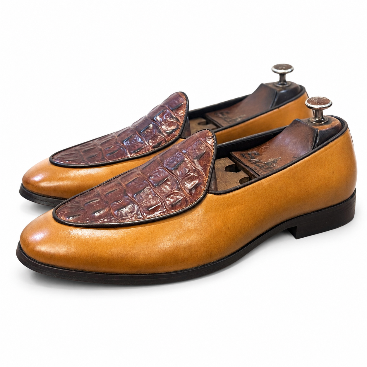 The Kensington Croc Apron Loafer – Camel Tan