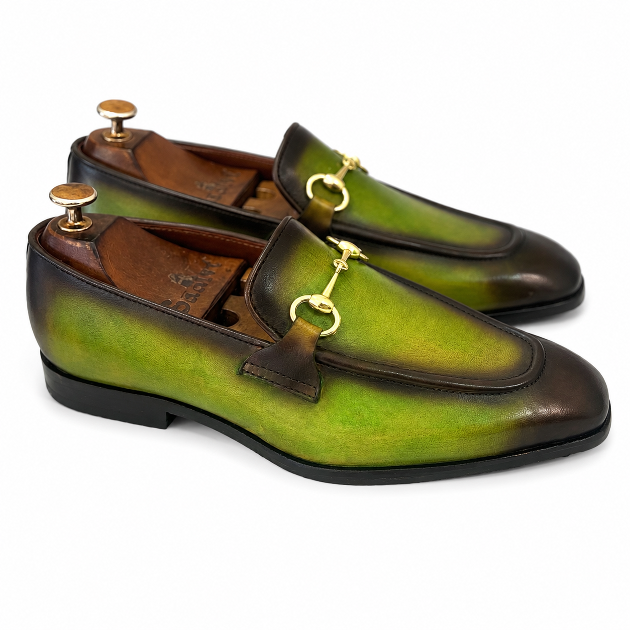 Horsebit Loafers Green Hand Finished