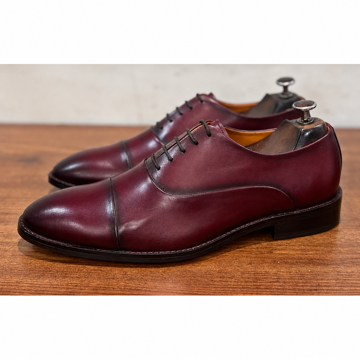 The Windsor Wholecut Oxford – Burgundy Patina