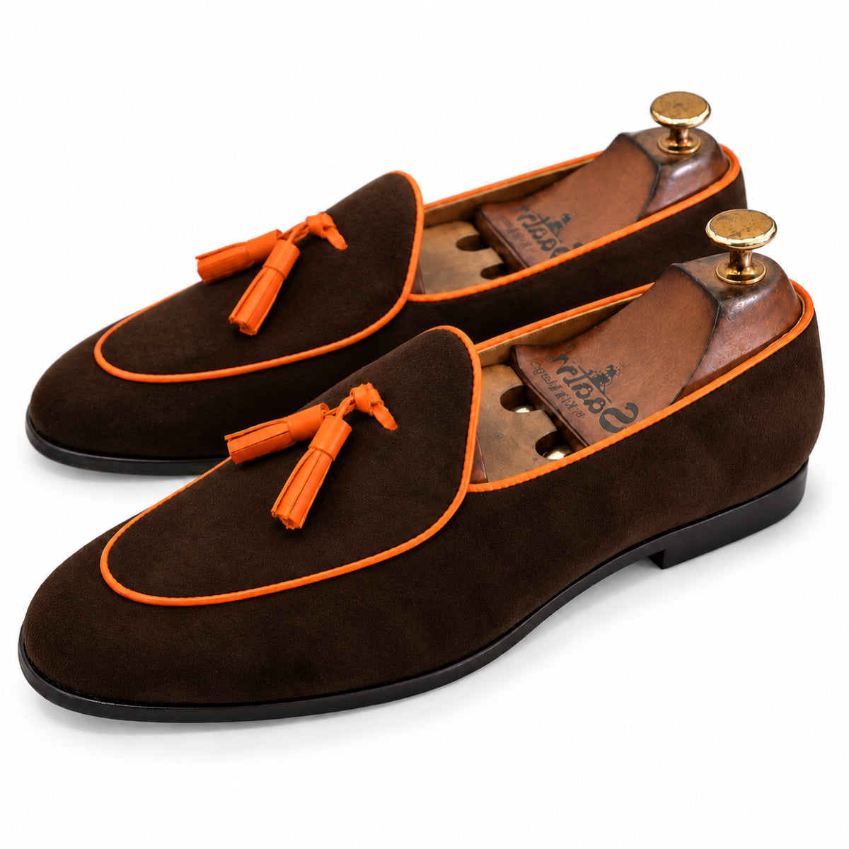 Espresso Tangerine Tassel Loafers