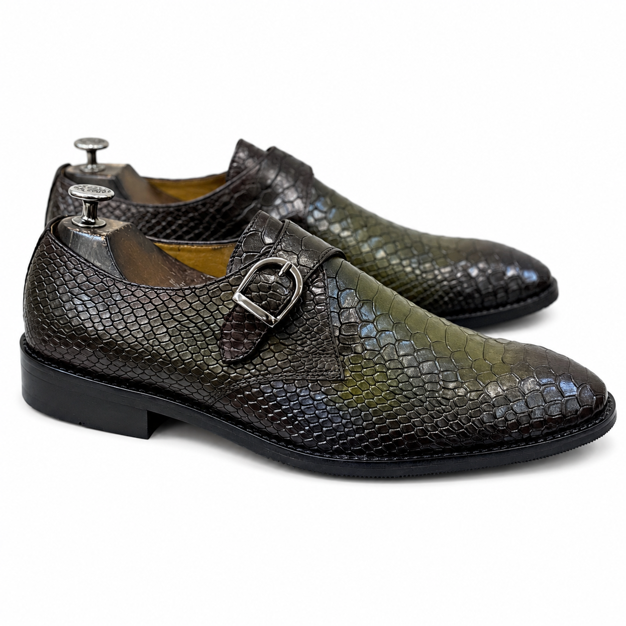 Emerald Python Single Monk Shoes