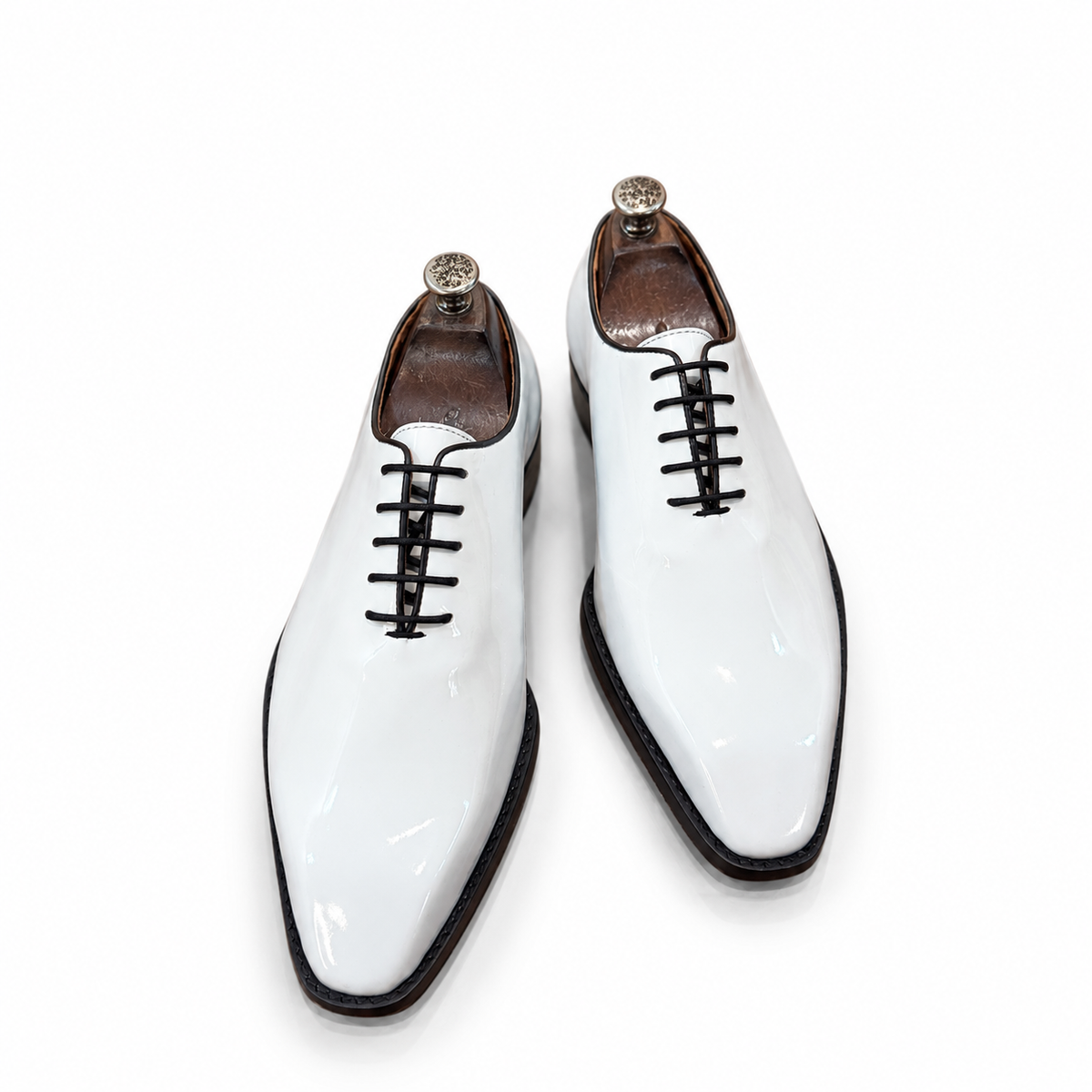 Ivory Sovereign — White Patent Leather Oxford Shoes