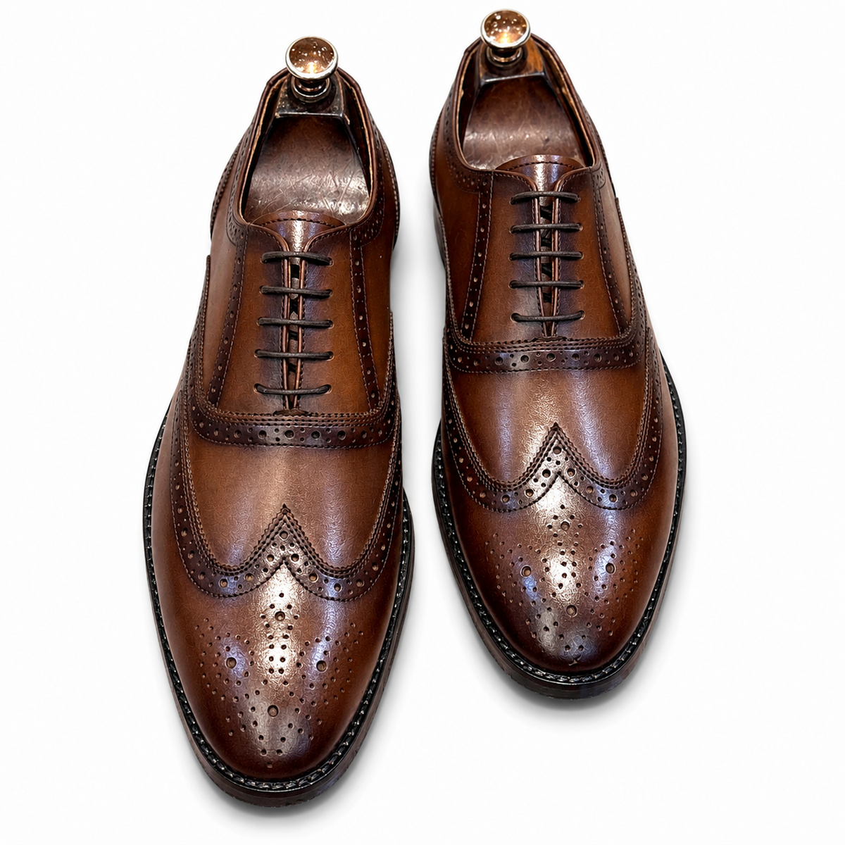 Classic Brown Wingtip Brogue Leather Oxford Shoes