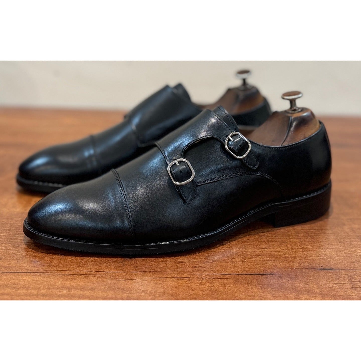 Edison - Black Monk Strap Shoe