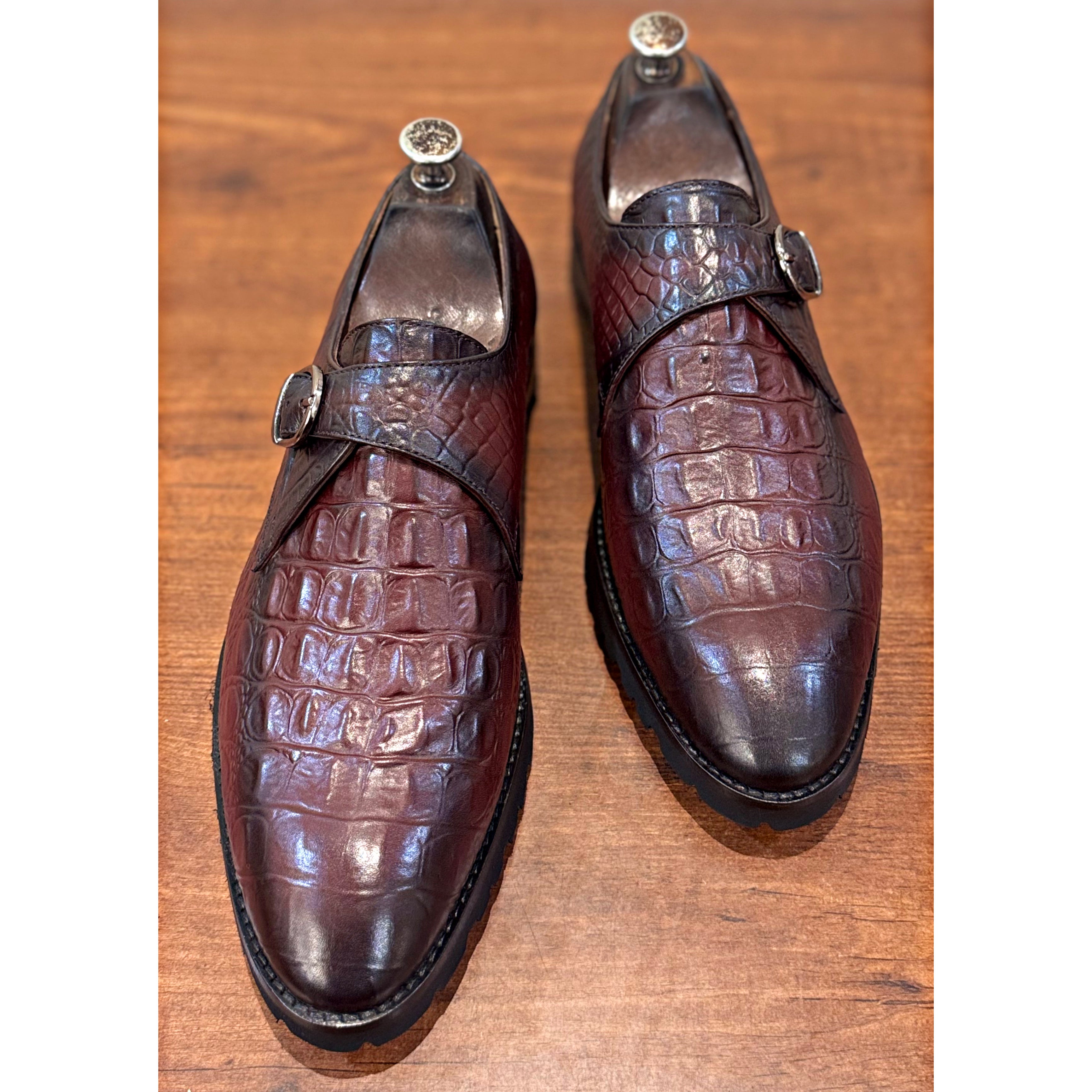Single Monk Croco Chunky Sole